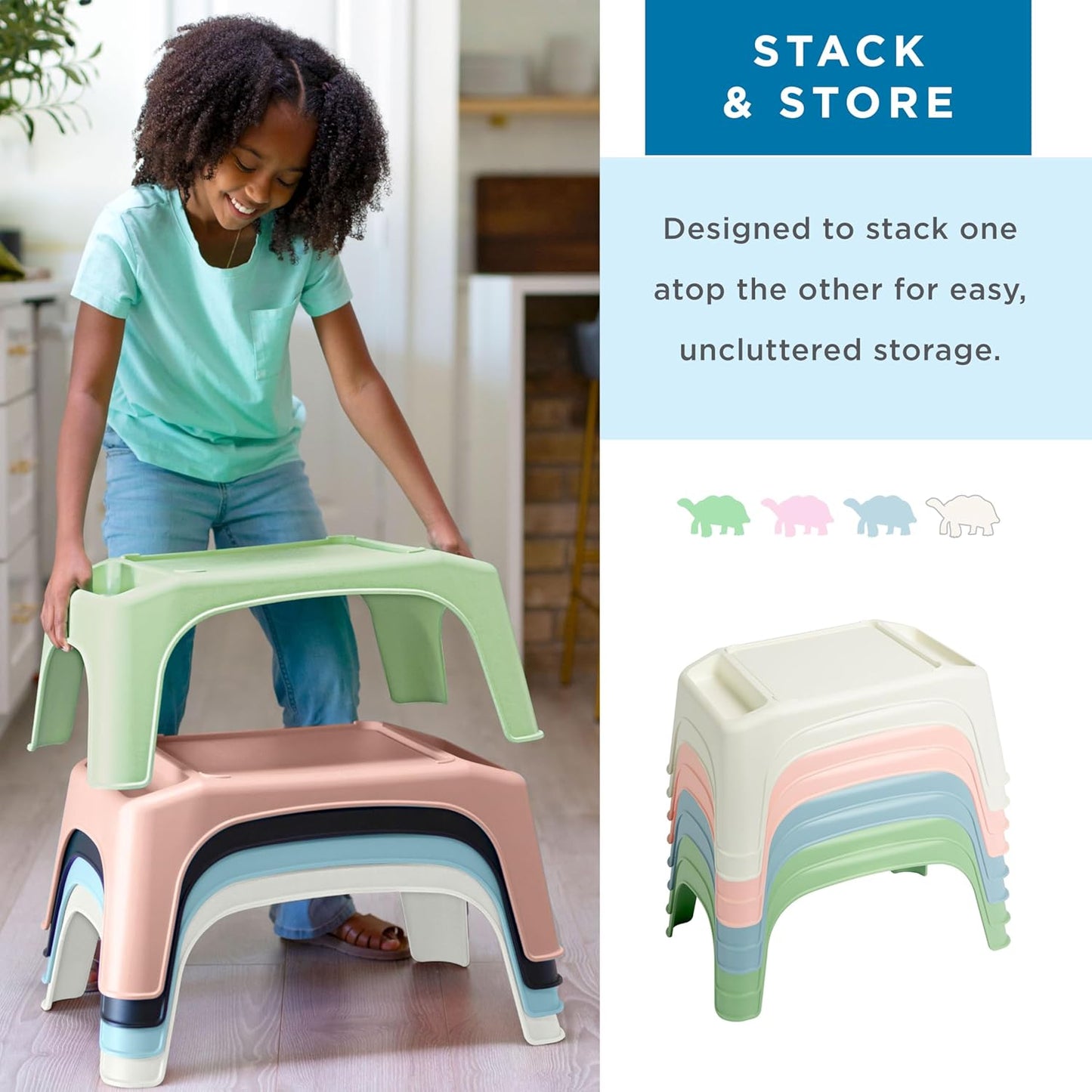 LAPGEAR Turtle Table Kids Flexible Seating Lap Desk Tray with Storage for Snacks, Play, Classroom, and Sensory Activities - Marshmallow White - Style No. 20111