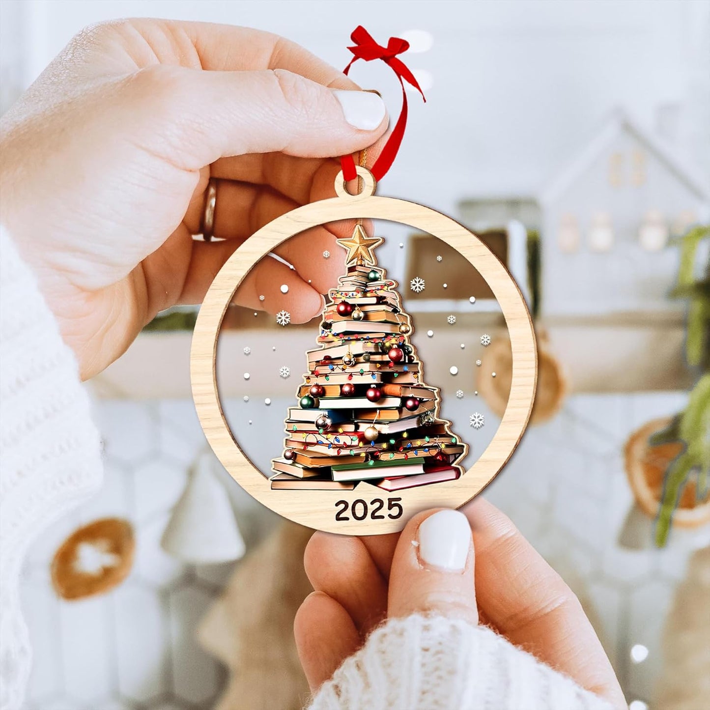 Book Ornament for Christmas Tree - Book Lover Gifts for Women - Ideas Gifts for Readers Book Lovers Women, Bookish Gift, Ideas Gift for Readers, Books Club Ornaments, Bookworm's Present