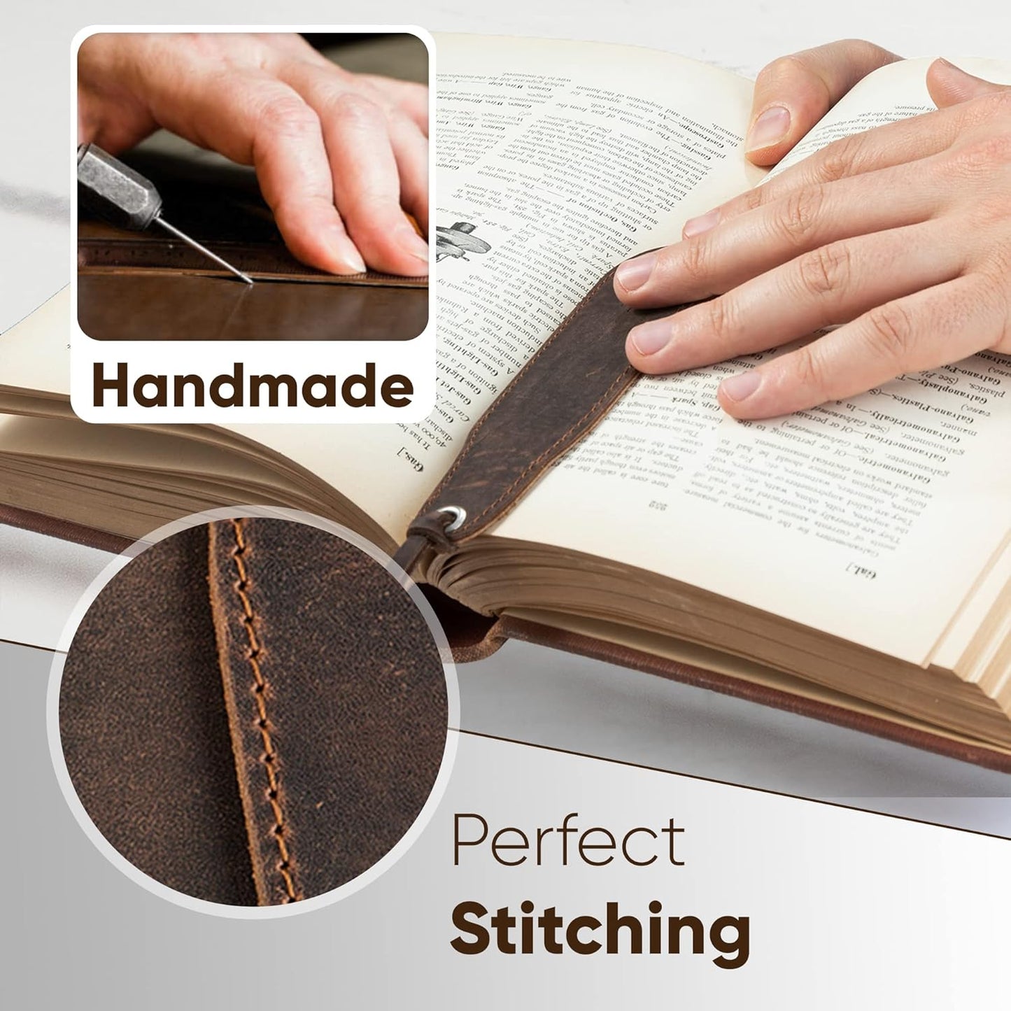 Handmade Leather Bookmark - Perfect for Men, Women & Kids | Great Gift for Bookworms & Writers (1 Bookmark)