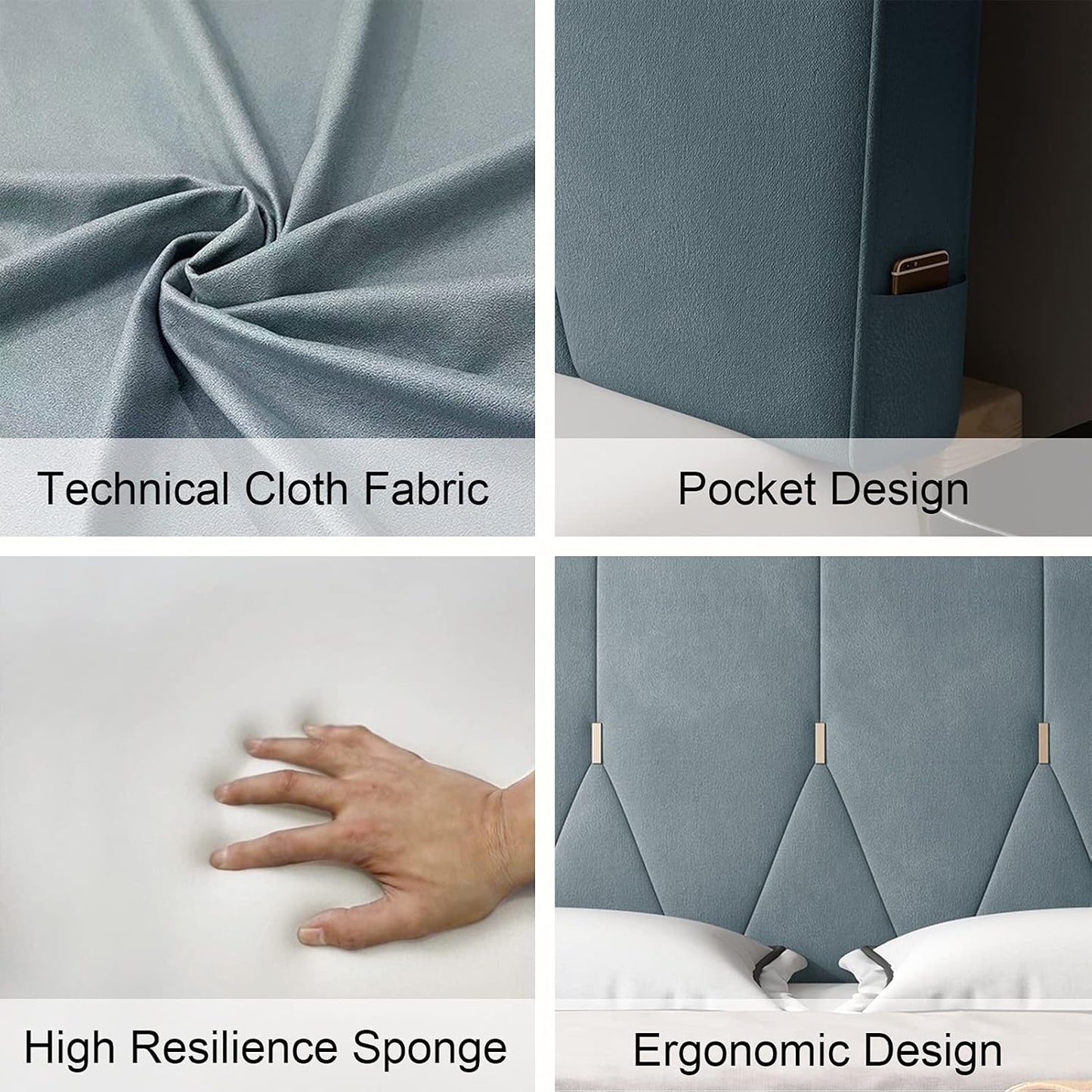 Headboard Bedside Cushion Technology Cloth Reading Pillows Lumbar Support Large Backrest Upholstered for Bedroom Sofa Bed 4 Colors (Color : Creamy-White Size : 150CMX60CMX10CM) (Creamy White)