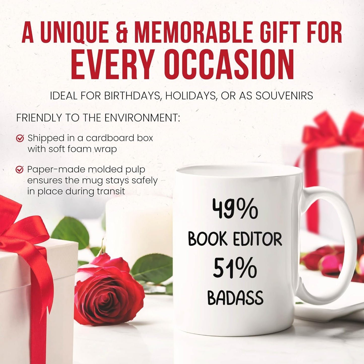 Badass Book Editor Mug - Literary Coffee Cup - Publishing Expert Funny Gift From Colleagues - Manuscript Reviewer Tea Mugs - Proofreading Cups - 11 Oz Ceramic Gifts For Authors, Birthday, Him, Her