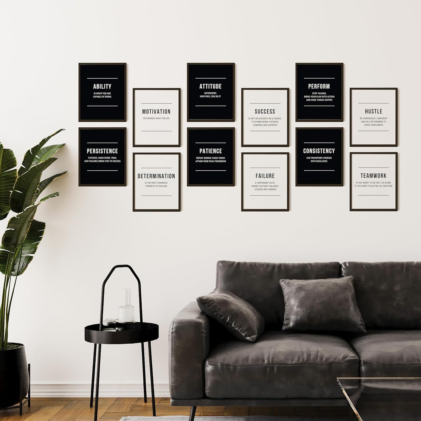 97 DECOR Success Motivational Wall Art for Office Decor - Black and White Inspirational Wall Decor, Entrepreneur Inspirational Quotes Wall Art Prints Positive Posters for Teens Bedroom (8x10 UNFRAMED)