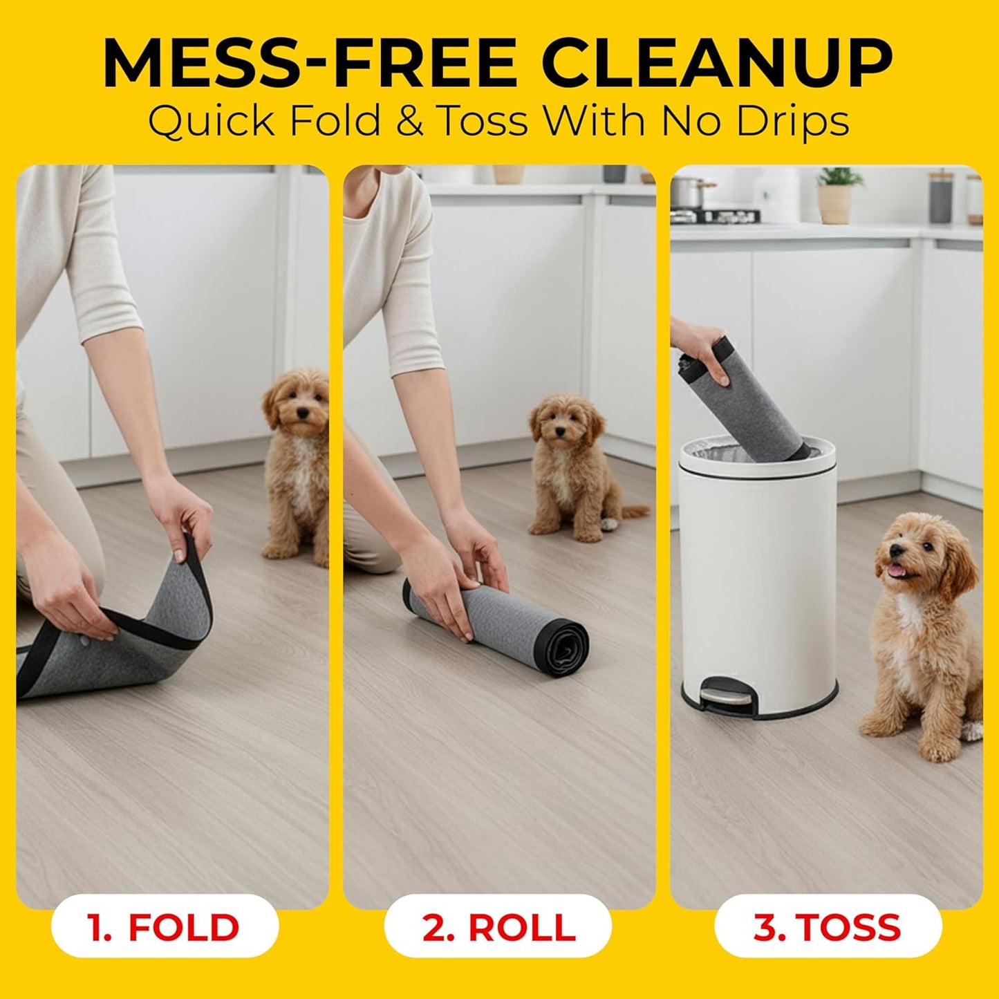 Glad for Pets Black Charcoal Puppy Pads - Super Absorbent Disposable Dog Pee Pads, Potty Training Pads, and Pet Supplies - Dog Pee Pads for Crate Training and Indoor Use 23" x 23" - 100 Count