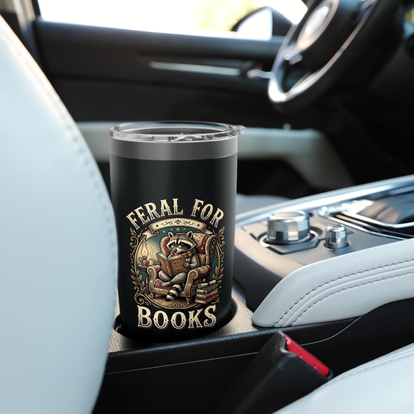 Feral for Books Men Women Book Lover Bookworm Reading Stainless Steel Insulated Tumbler