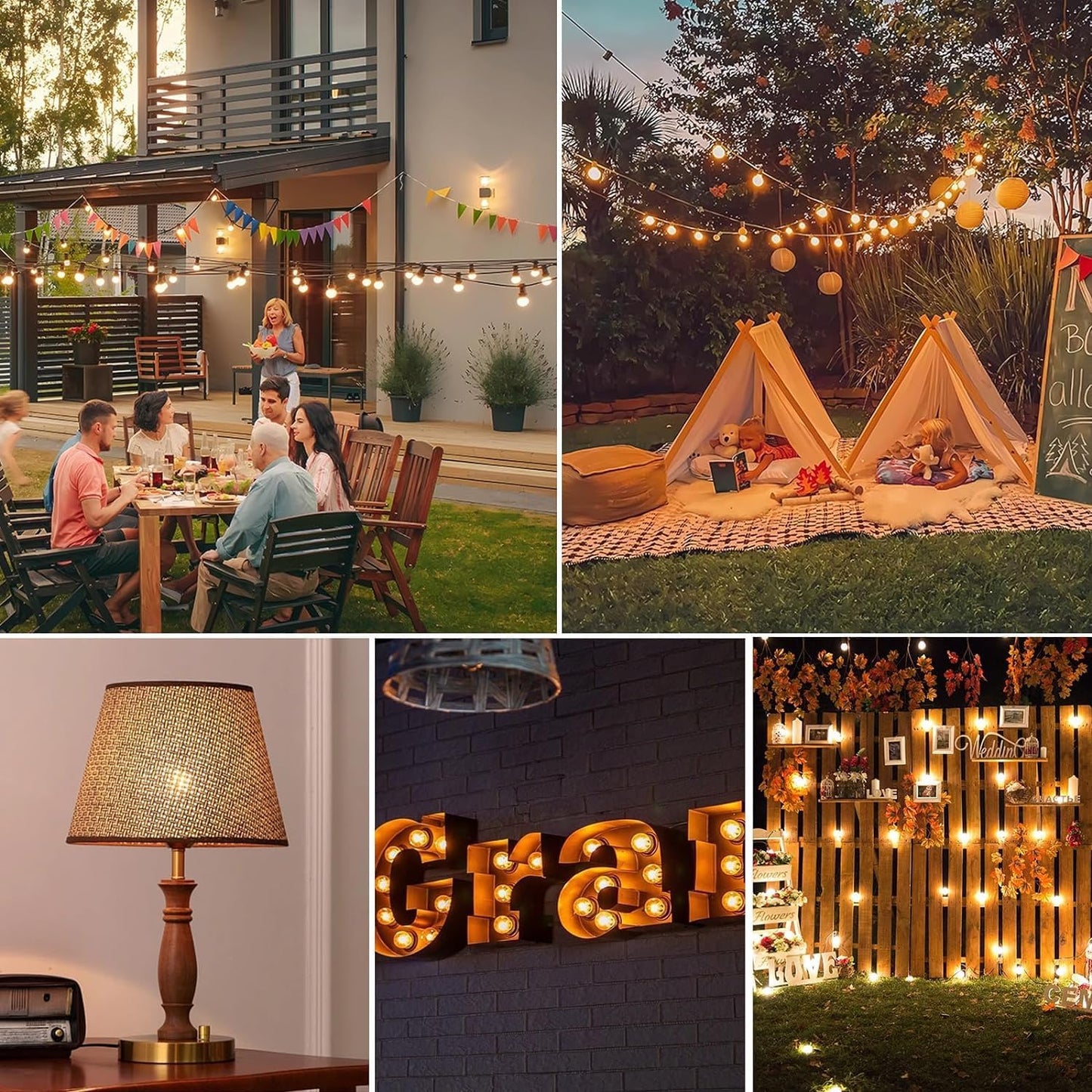 Dimmable G40 Vintage Amber Light Bulbs 25 watt E26 LED Bulb 2700K Warm Light 3W LED Globe Edison Decorative Small Light Bulb for Bedroom, Living Room, 2Pack