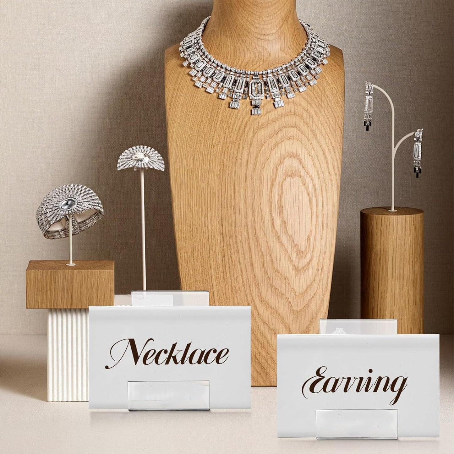 Milisten 10pcs Acrylic Card Display Stands Greeting Card Holder Easels with Bases 10cm 7.5cm for Retail Sports Business Display