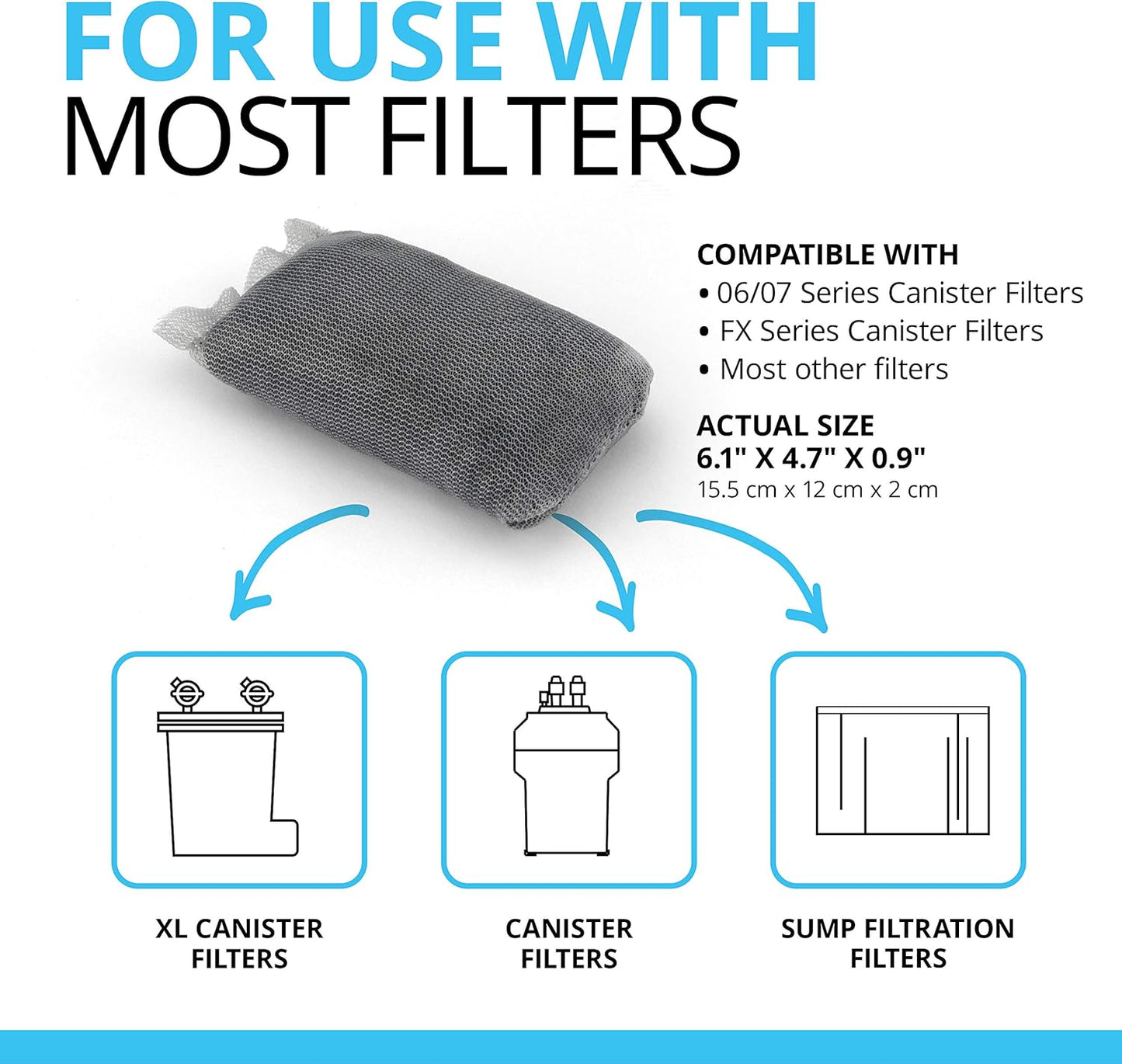 Fluval Carbon Filter Media for Aquariums, Premium Bituminous Carbon Inserts, 100-gram Nylon Bags, 3 Count (Pack of 1), A1440