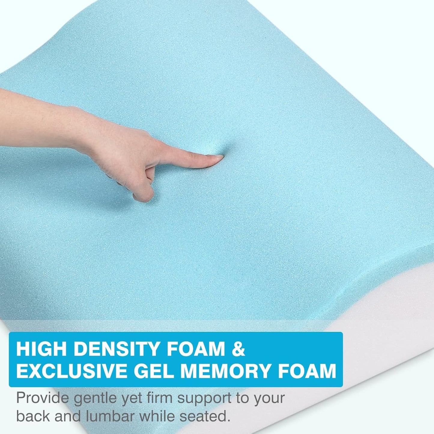 TANYOO Back Support Pillow for Recliner Dual Layer Lumbar Support Pillow with Gel Memory Foam Ergonomic Orthopedic Lumbar Cushions for Elderly Lower Back Pain Relief Washable Cover Dark Grey