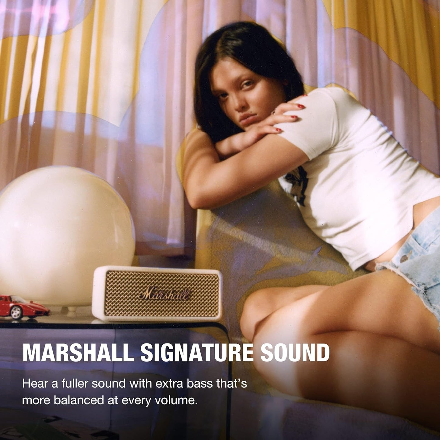 Marshall Emberton III Portable Bluetooth Speaker - Rugged Waterproof IP67 Design | Loud Stereo Sound, Deep Bass with 32+ Hr Playtime | Compact and Wireless for Travel and Outdoors - Cream