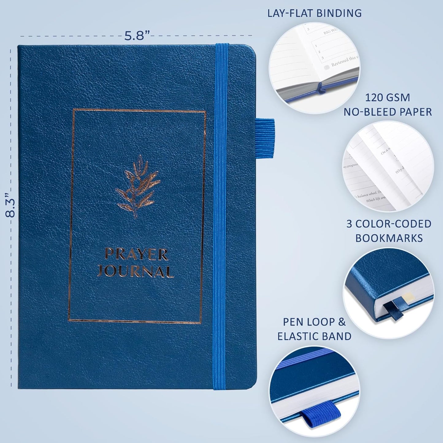 Legend Prayer Journal for Women & Men – Daily Devotional Notebook – Bible Study Supplies & Accessories – Faith Based Gifts – Religious Planner & Spiritual Gods Book, 5.8 x 8.3" (Mystic Blue)