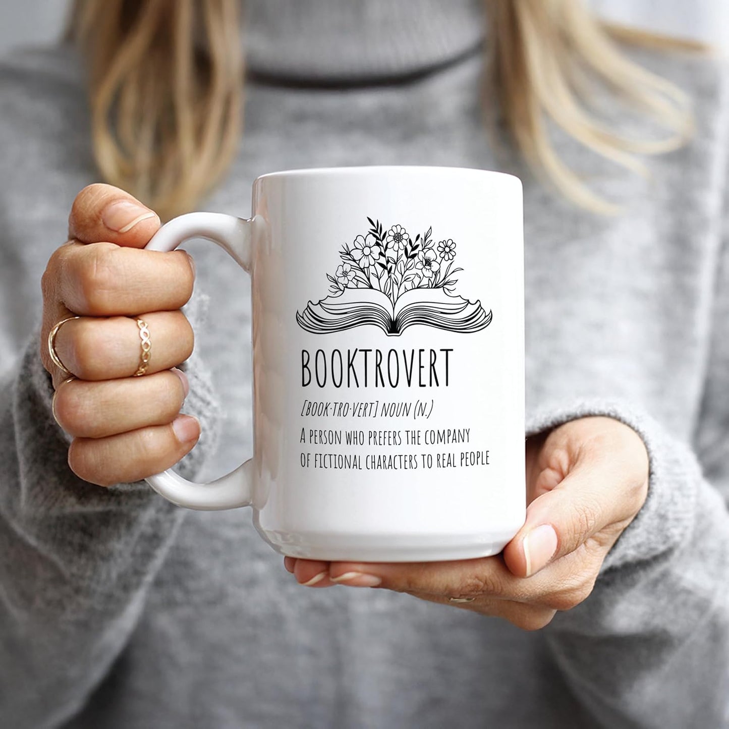 Hogg Booktrovert Mug, 15 oz Ceramic Funny Coffee Cup, Booktrovert Coffee Mug, Book Lover Gifts, Introvert Gifts