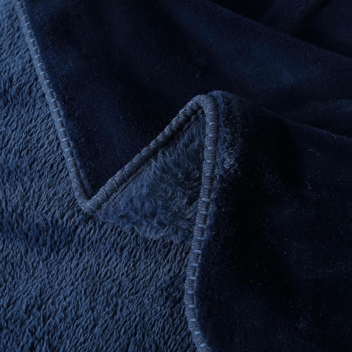 Knitted Thick Milk Velvet Fleece Throw Blanket for Couch Ultra-Plush Soft Decorative Colorful Travel Bed Office Blanket (Navy, 60" 80")