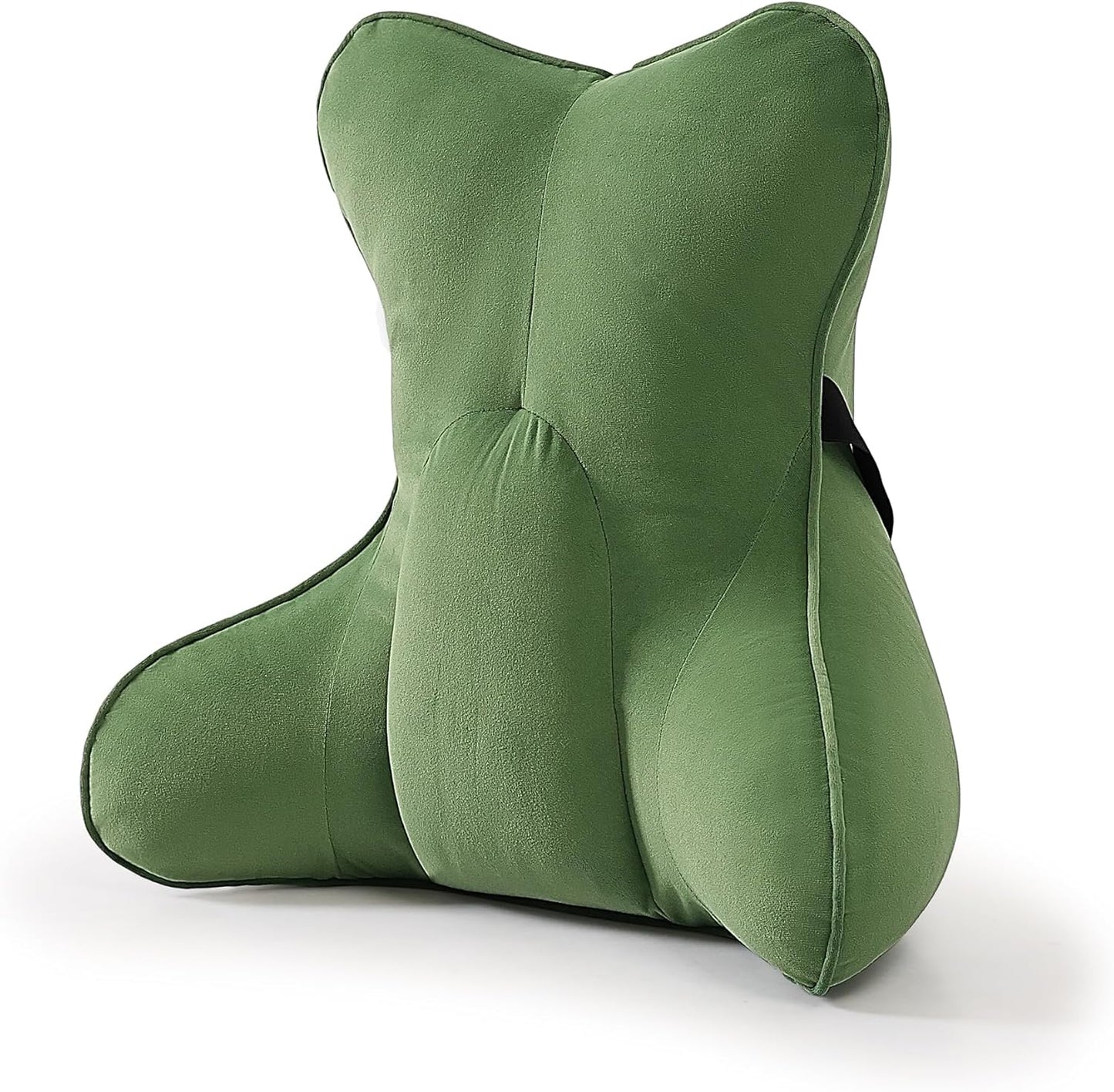Lumbar Support Pillow(Pat. Pend) for Lower Back Pain Relief – Multi-Functional Ergonomic Lumbar Cushion, Reading Pillow for Office Chair, Car Seat & Sofa,Olive Green