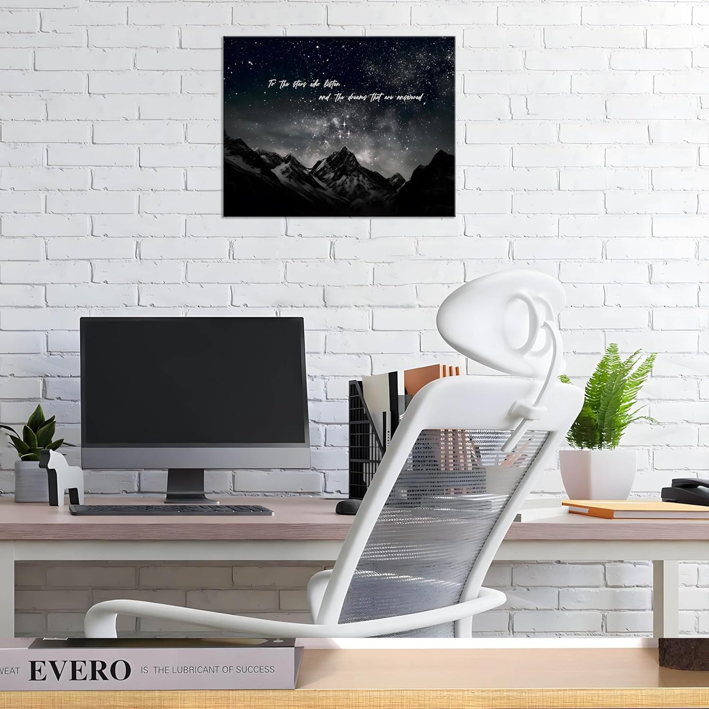 Framed Fantasy Books Canvas Wall art To The Stars Who Listen Merchandise Room Wall Decor Prints For Bookish Gifts, City Of Starlight Poster For Library Can Be Hung Directly 16x24in