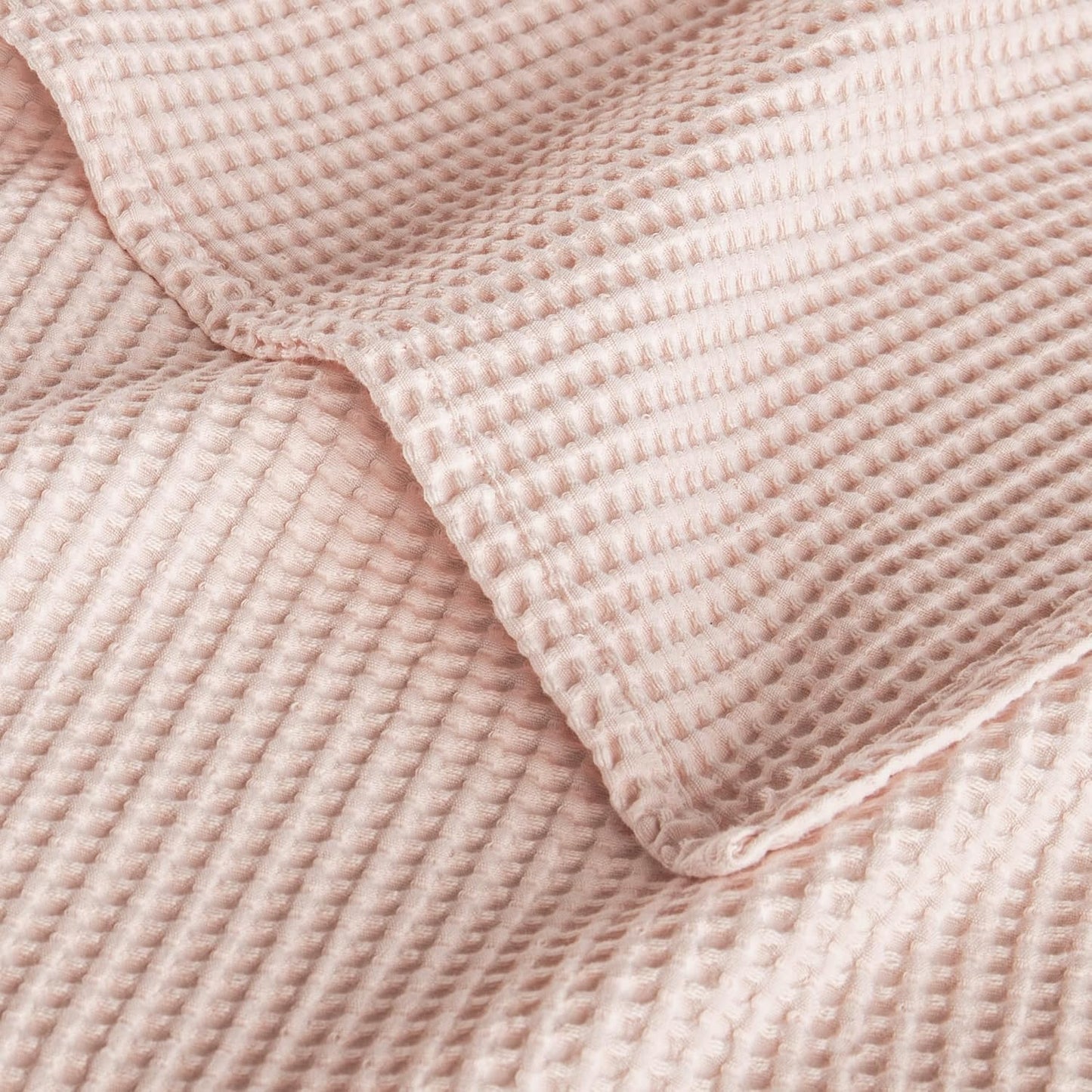Exclusivo Mezcla 100% Cotton Waffle Weave Throw Blanket, Soft, Lightweight and Breathable Muslin Gauze Blanket for Couch, Sofa, All Season, 50"x70", Pink