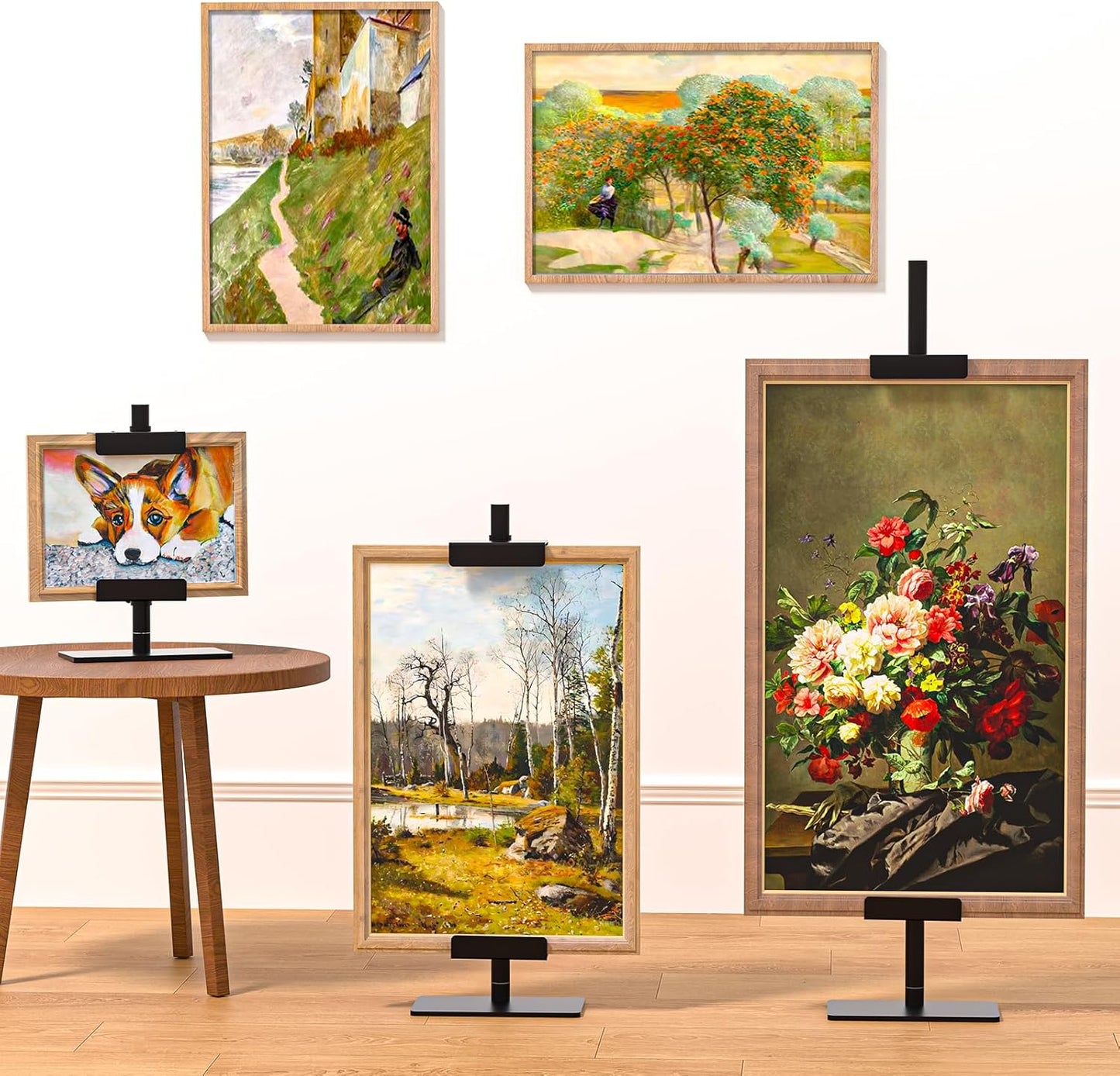 Tabletop Easel Stand, 31" H/1.7" T Adjustable Picture Frame Stands for Display, Metal Tablet Top Easel Picture Frames Stand, Canvas Frame Easel, Black Stand for Sign, Photo, Poster, Art, Painting