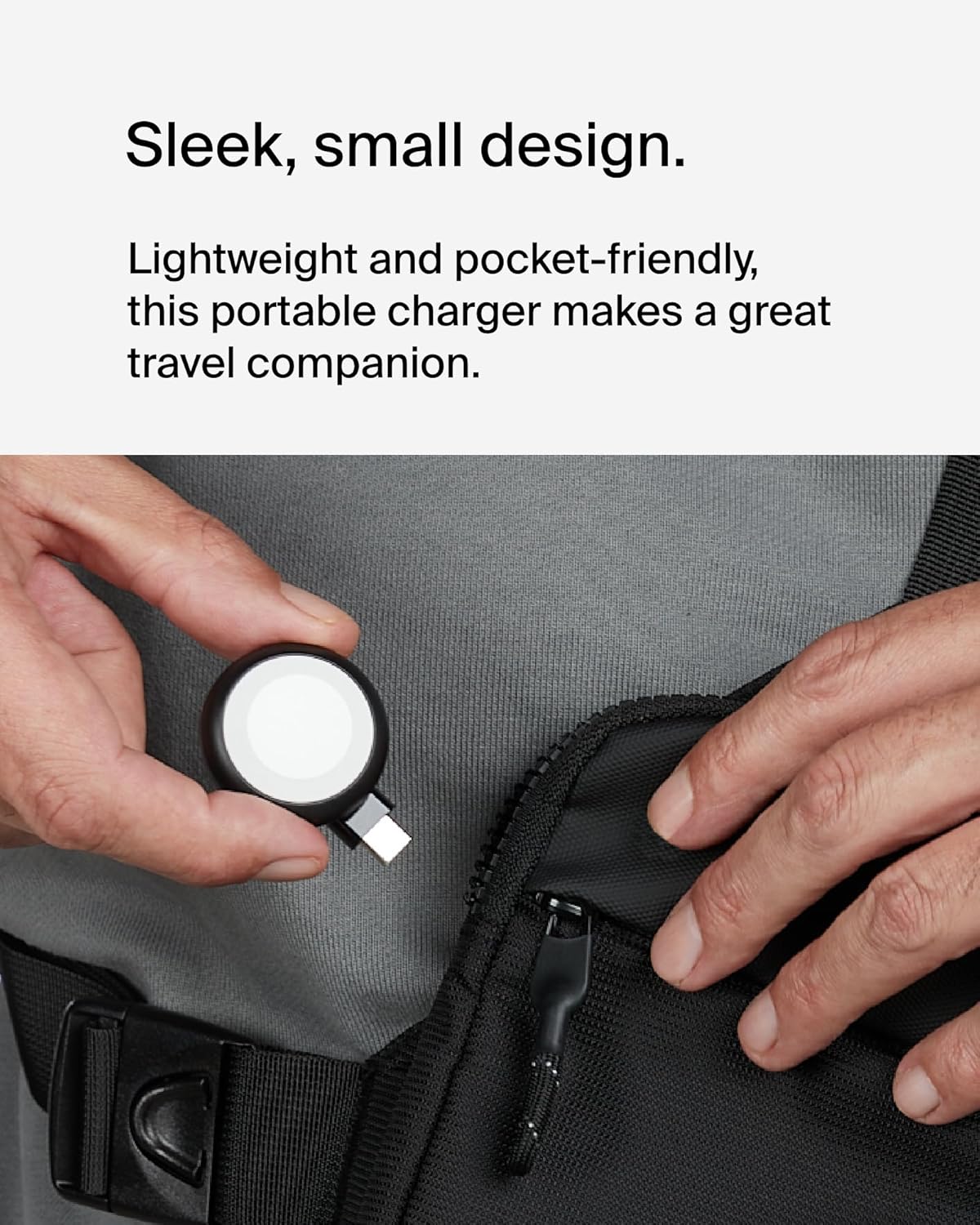 Belkin Portable USB-C Apple Watch Charger - MFi-Certified USB-C Charger for Apple Watch Series 9, 8, 7, Ultra - Compatible with MacBook, iPhone 16 & More - Black