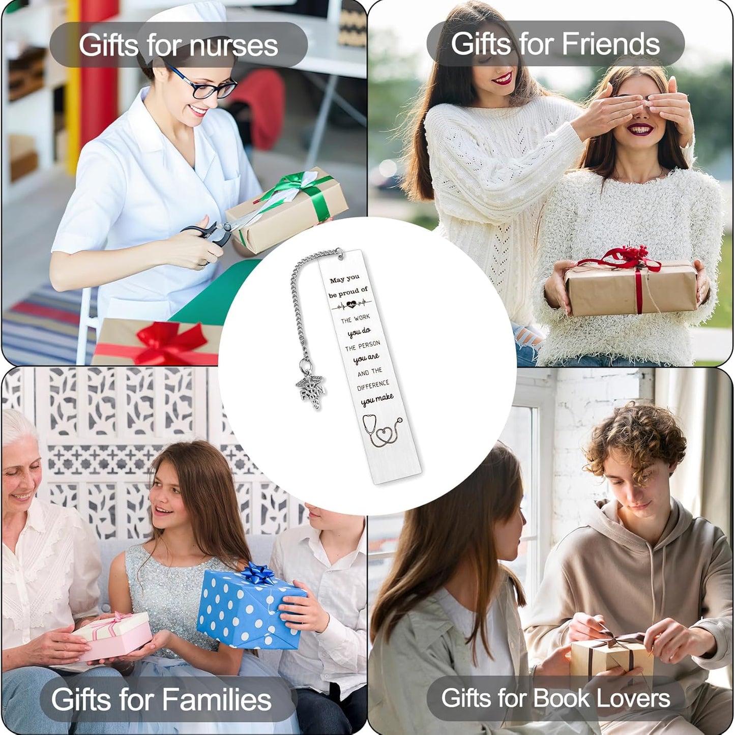 Nurse Appreciation Gifts for Women Reading Lovers Metal Bookmark Book Accessories Nurses Week Nursing Student School Nurse Gifts RN Practitioner Graduation Retirement Christmas Birthday Gift