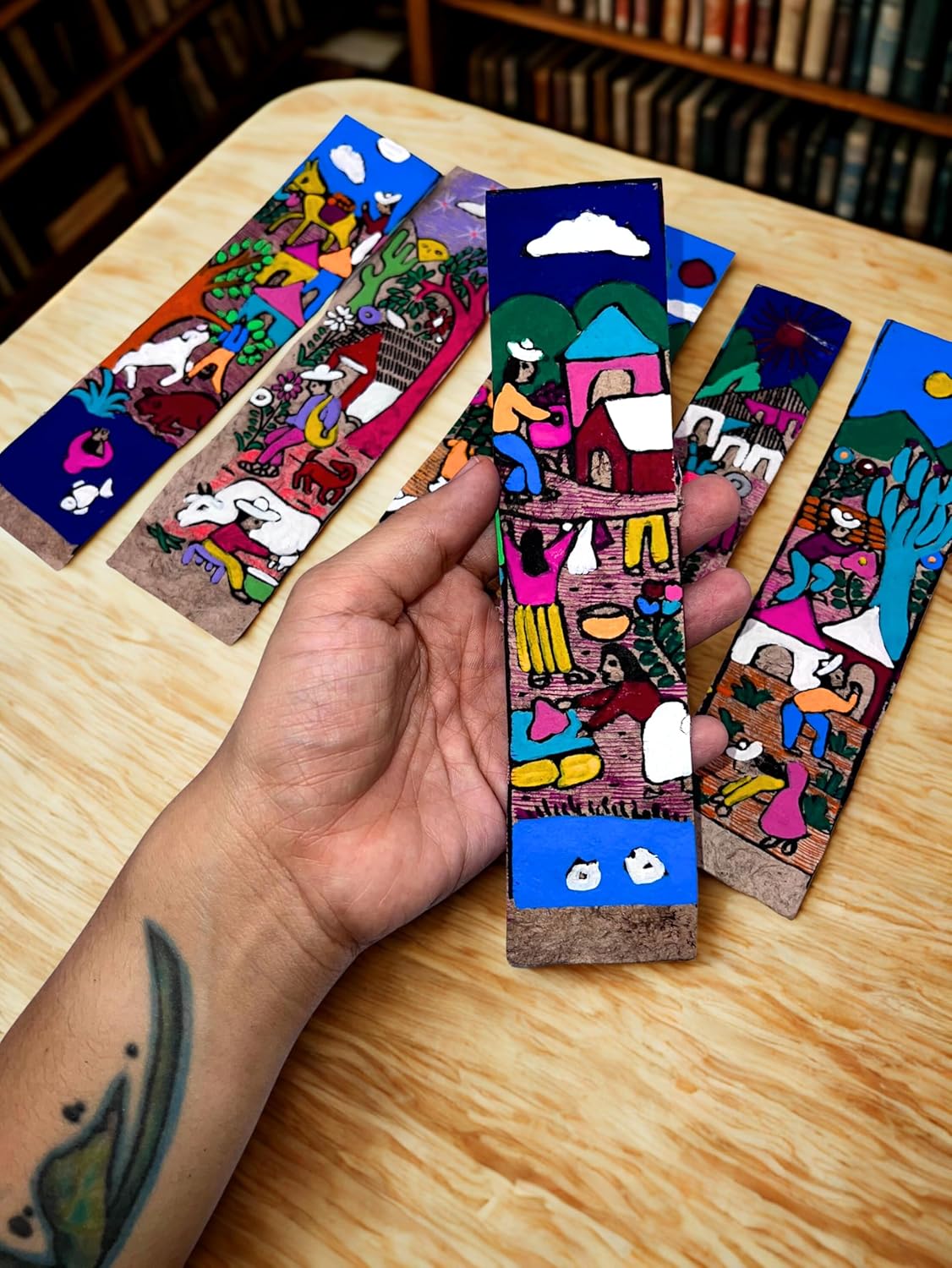 Jacq & Jürgen – Hand Painted Amate Paper Bookmarks, Set of 5 – Authentic Mexican Folk Art, Handmade & Unique (Heritage & Harvest Collection)
