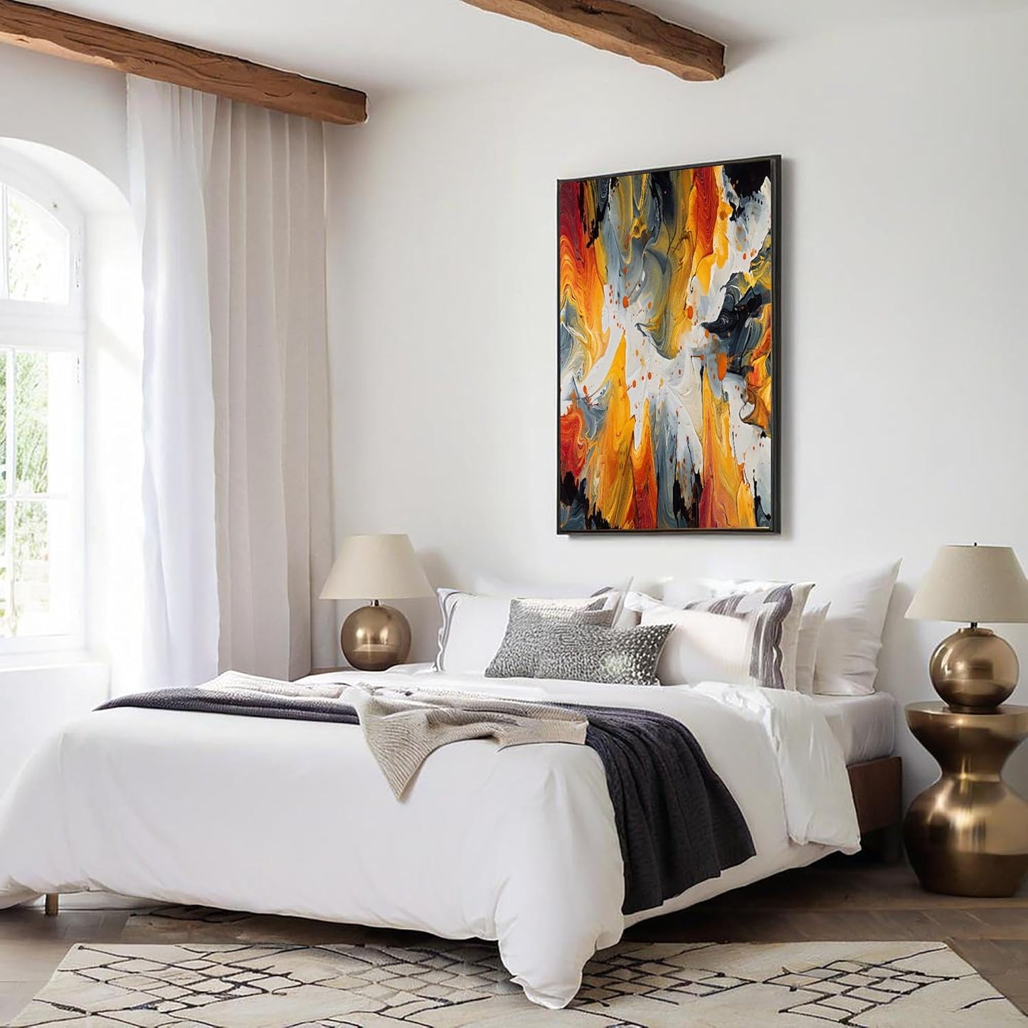GDJSMIN Abstract Painting Wall Art, Marble Swirl Pattern Poster for Reading Room Living Room Decor 24 x 36 inch Unframed