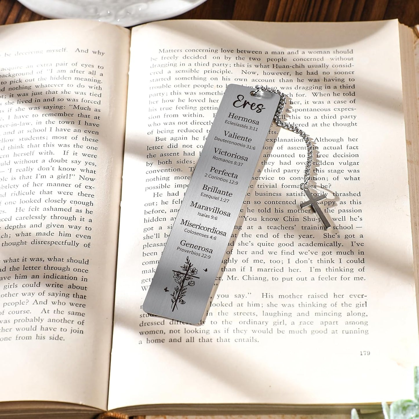 Spanish Christian Bookmark Gifts - Bible Verse Metal Book Marks Religious Biblical Inspirational Page Marker for Reading Women Men Prayer School Birthday Baptism First Communion Graduation