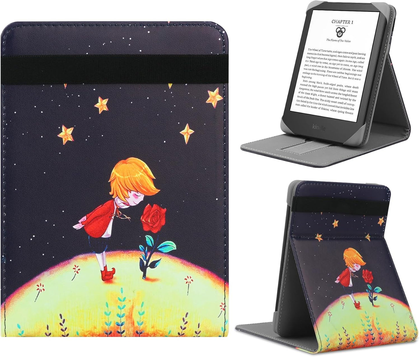 Universal Case for 6-inch Kobo Clara HD/Kobo Clara 2E/Kobo Nia/Pocketbook Basic 4/Touch Lux 5 Leather Stand Cover Compatible 6'' Pocketbook/Tolino E-Book Reader, Prince