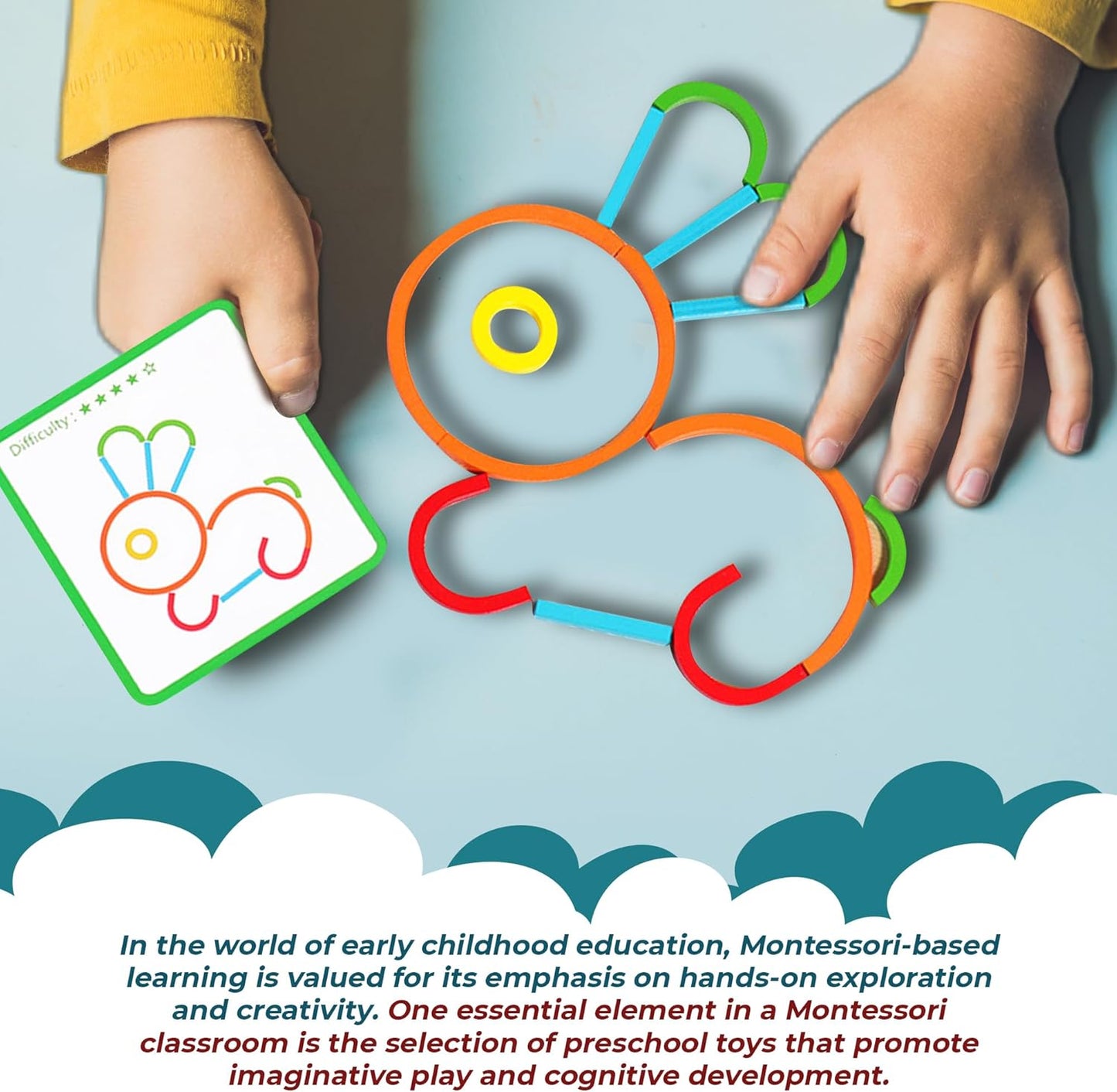 Stem Kids Toys for Creative Learning Building Educational Resources Kids Toy for Preschool and Kindergarten 3 4 5 6 Years Old Boys and Girls Brain Teaser Smart Sticks Toys