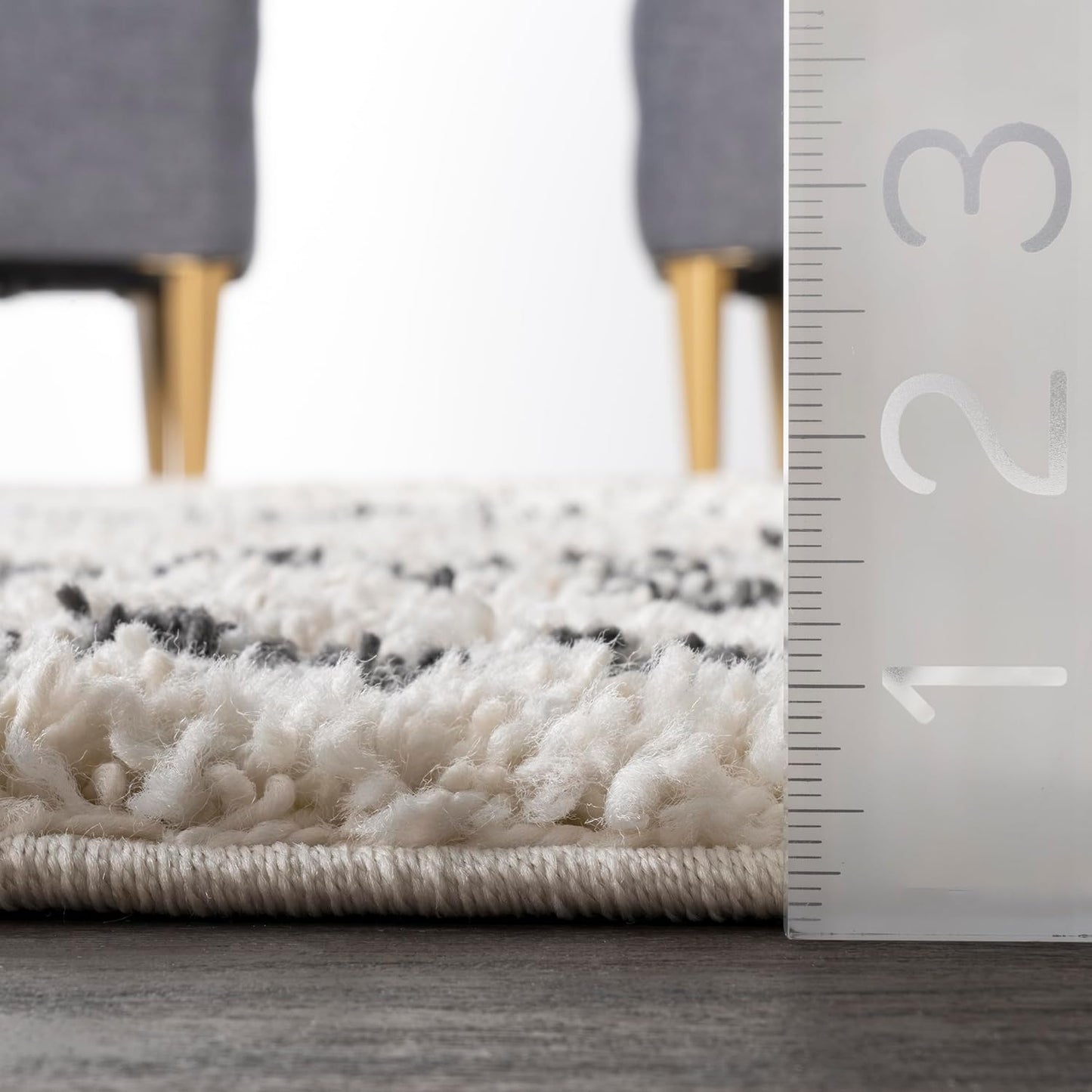 Nuloom Mackie Off-White/Charcoal, 7'10" x 10', Moroccan, Shag, Tassel, Soft and Cozy, High Traffic, Stain Resistant, Easy Clean, Durable Area Rug for Bedroom, Living Room, Dining, Den, Foyer, Entryway