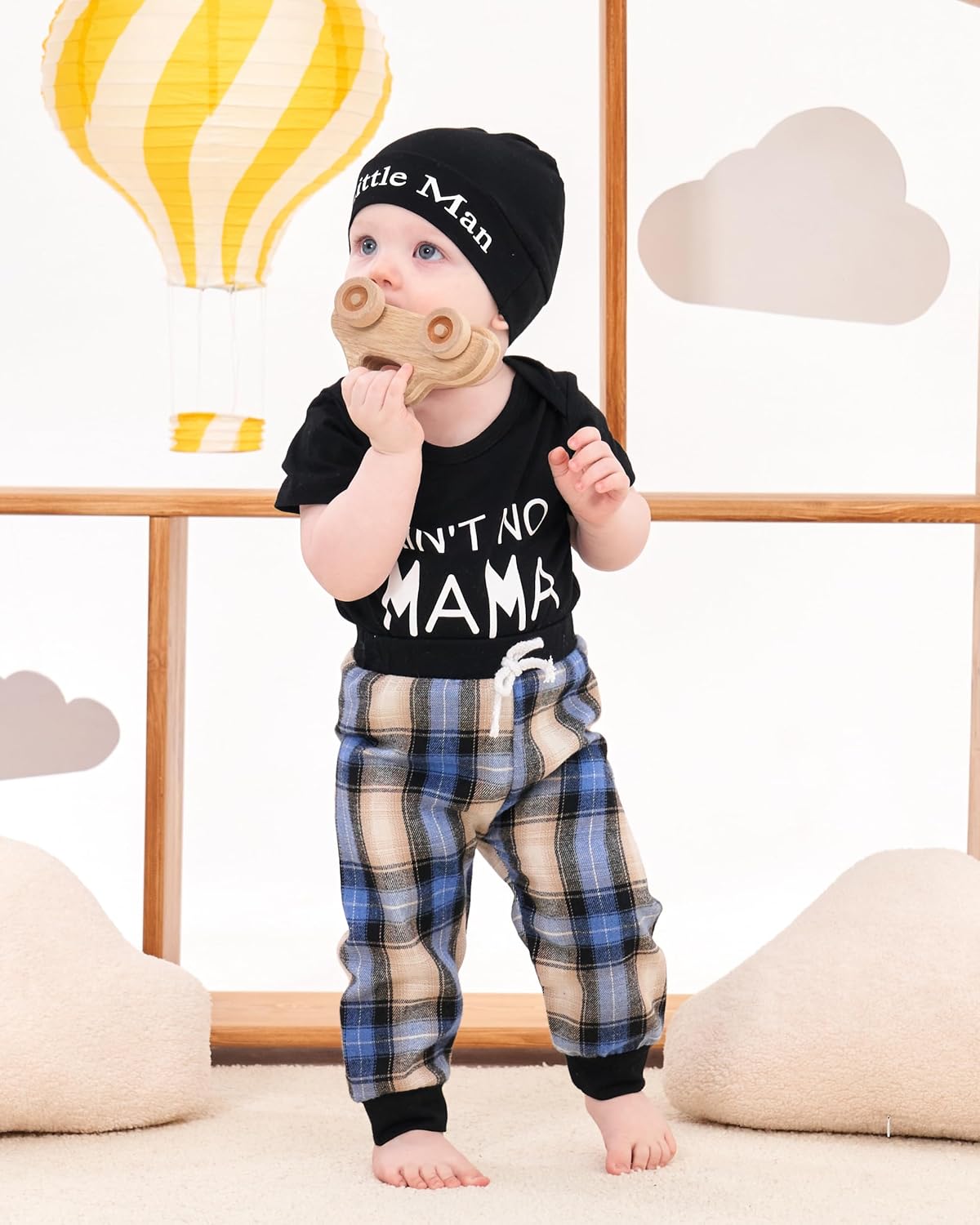 Renotemy Newborn Infant Baby Boy Clothes Outfits New to The Crew Outfits Long Pants Toddler Baby Boy Clothes Set