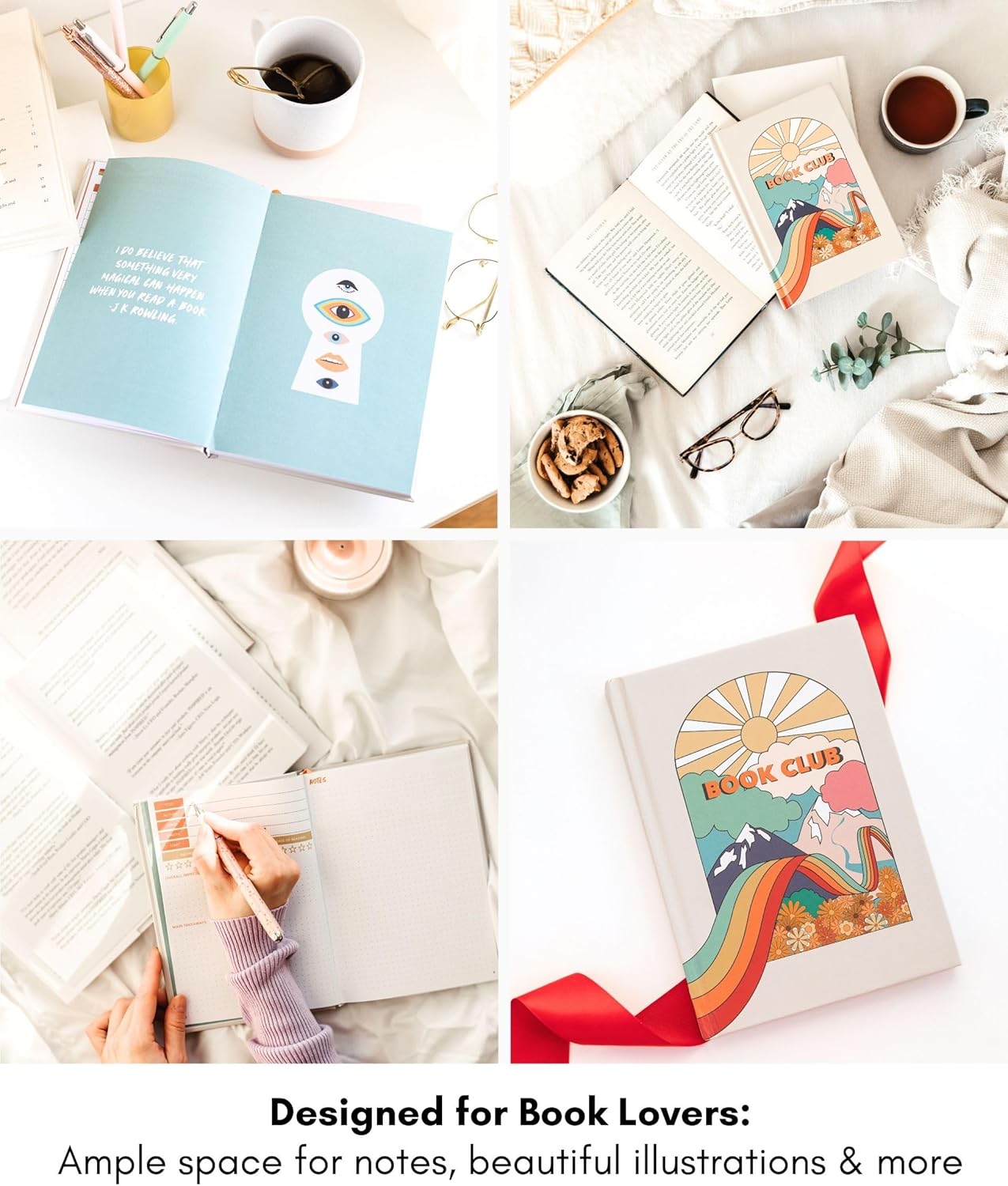 Lamare Book Journal for Book Lovers – Hardcover Reading Tracker Journal with Ribbon Bookmark, Track, Organize and Review Your Favorite Books