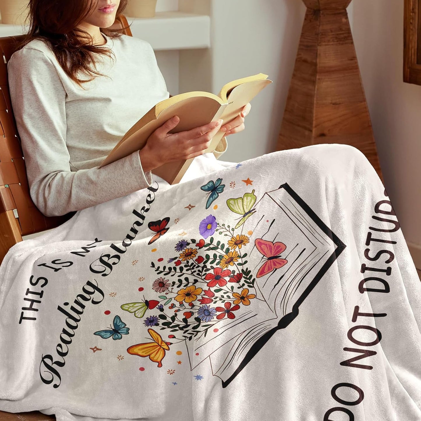Book Lovers Gifts for Women Men,Book Reading Flannel Blanket 52'' x 60'',Reader Presents for Birthday,Reading Blankets Graduation Gift,Bookish Bookworm Mother's Day Birthday Gift for Women