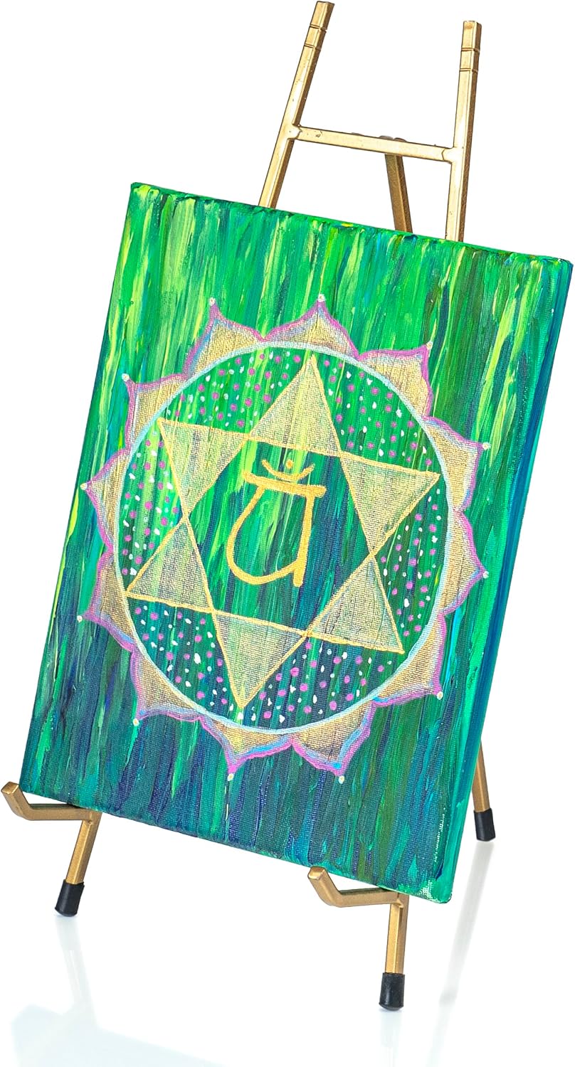 Red Co. 15” Tall Modern Metal Tripod Plate Stand and Art Holder Easel, Gold