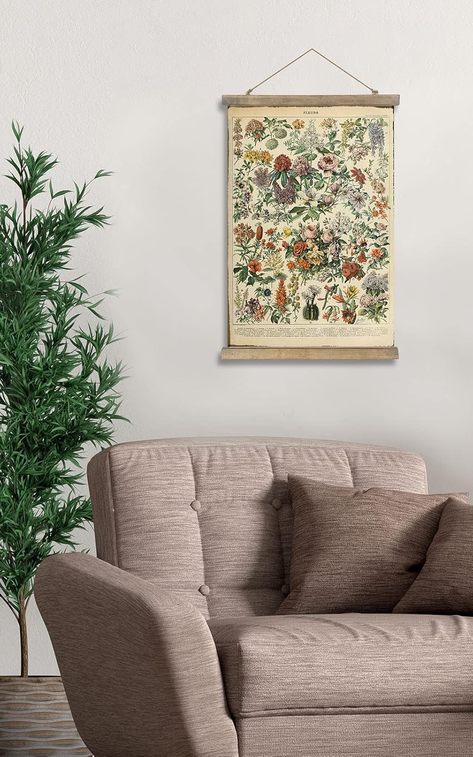 SHOXREM Vintage Poster,Rustic Art Prints, Retro Style of Wall Hanging for Living Room Office Classroom Bedroom Playroom Apartment Decor. (Botany of Flower 1Panels, 16“ x 24”)