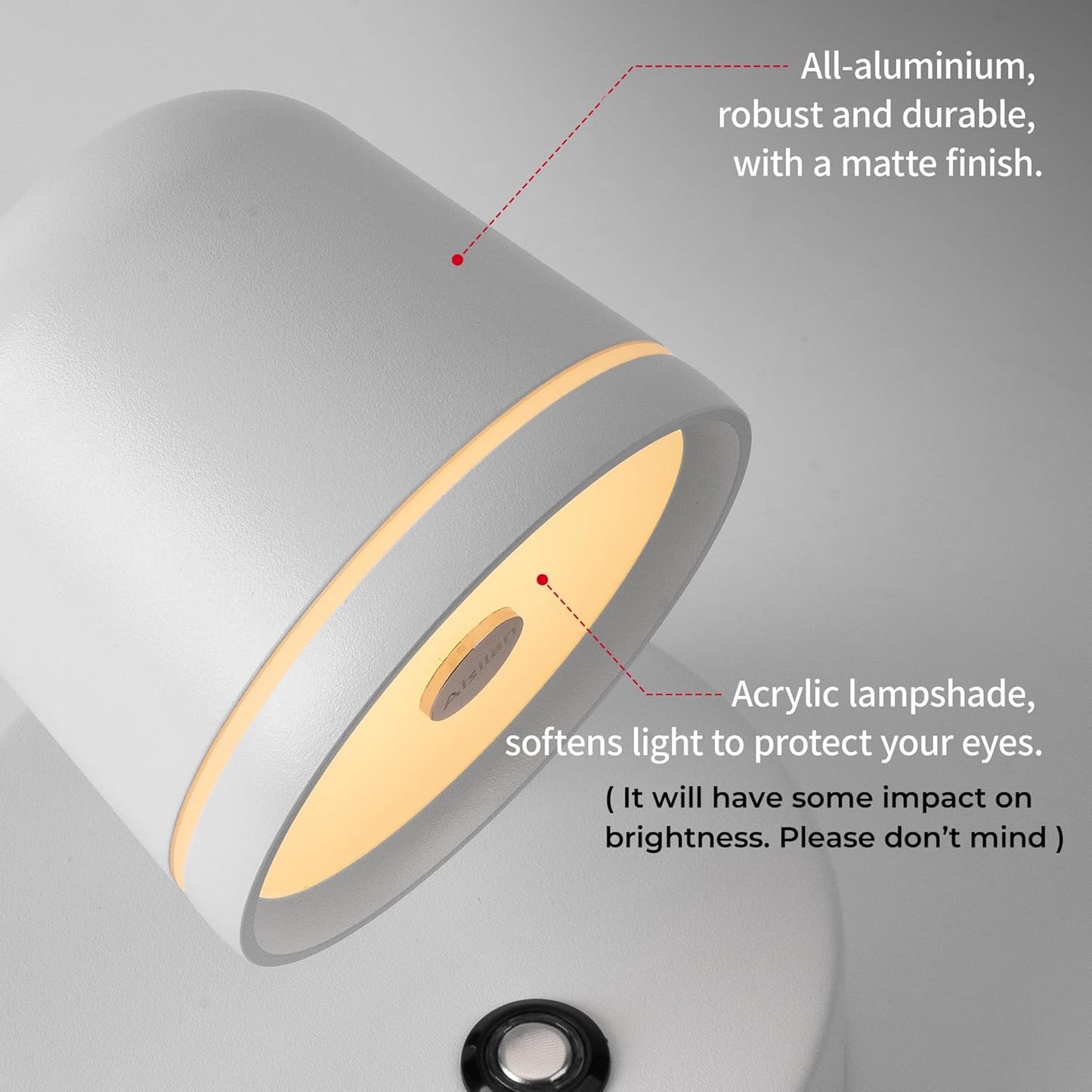 Aisilan Wall Sconce, Hardwired Touch Dimmable Wall Light with 3 Color Temperatures, Adjustable 7W LED Wall Lamp CRI97, Modern White Aluminum Sconce for Bedroom Bedside Hallway