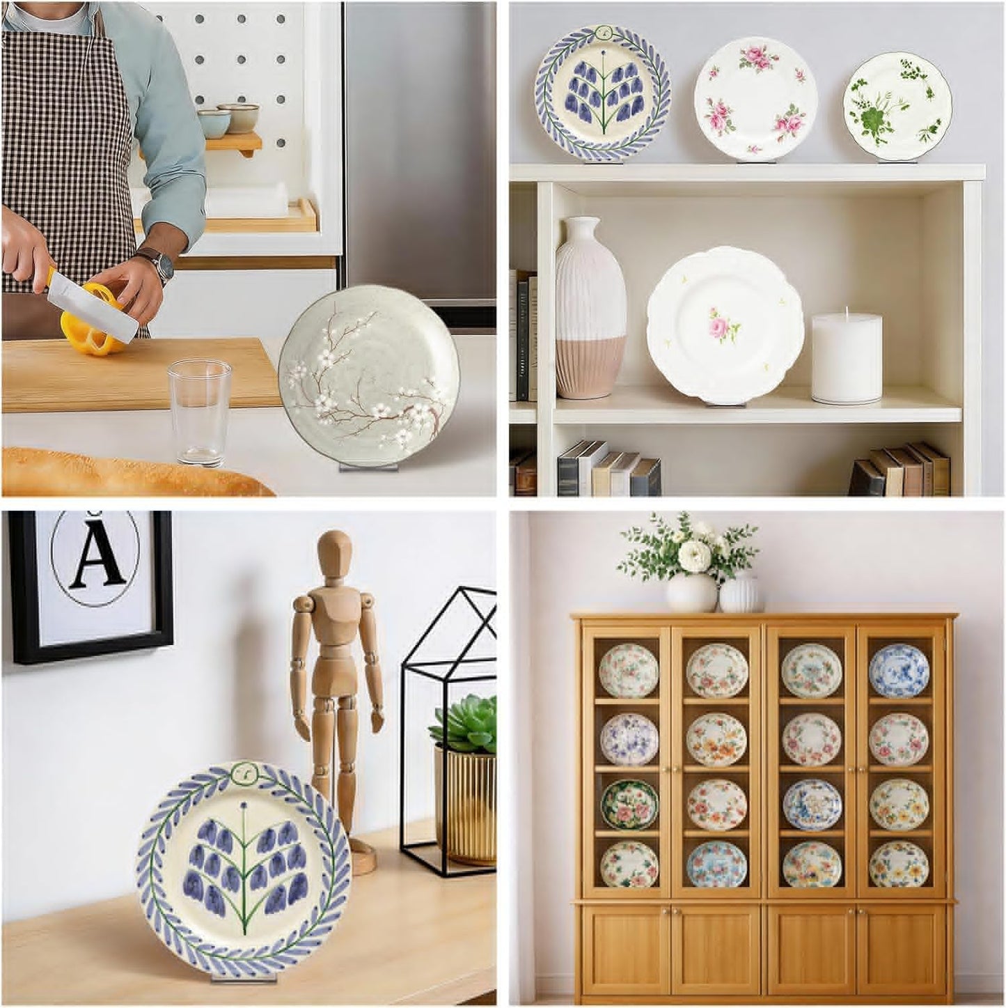 30 Pack 5.91 Inch Acrylic Adjustable Plate Stands for Display Large Clear Stand Holder Picture Plate Holder Clear Easels Stands to Display Pictures for Home Office Festival Party Decoration