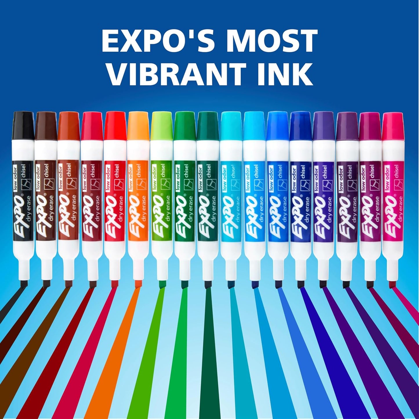 EXPO Dry Erase Markers Chisel Tip Black Low-Odor Perfect for Whiteboards Non-Porous Surfaces & Home Offices (Pack of 1 36 Count Total)
