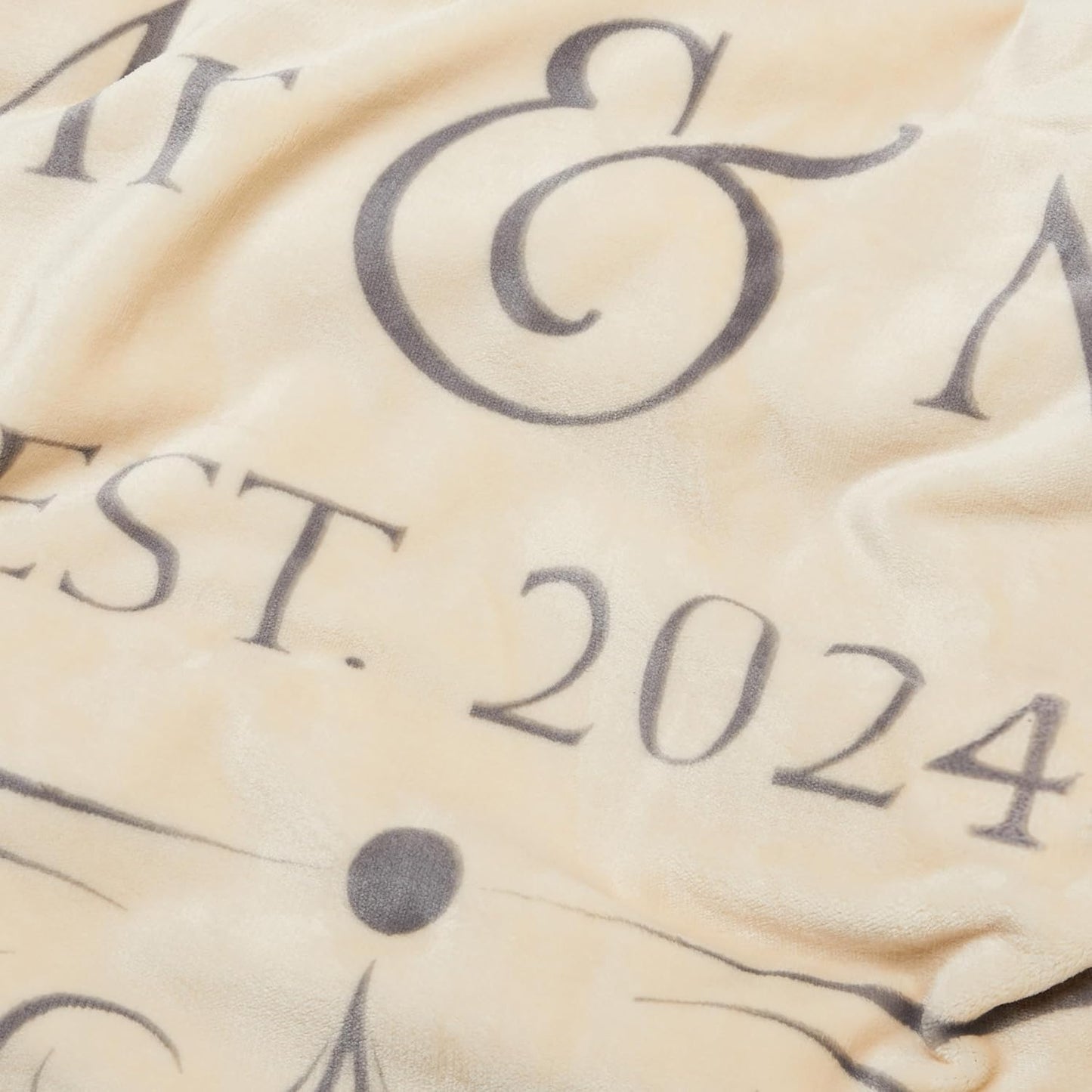 Soft Sentiments Outrageously Soft Reversible Velvet Ultra Plush Throw - 50 x 60 Inch - Mr & Mrs (Tan)