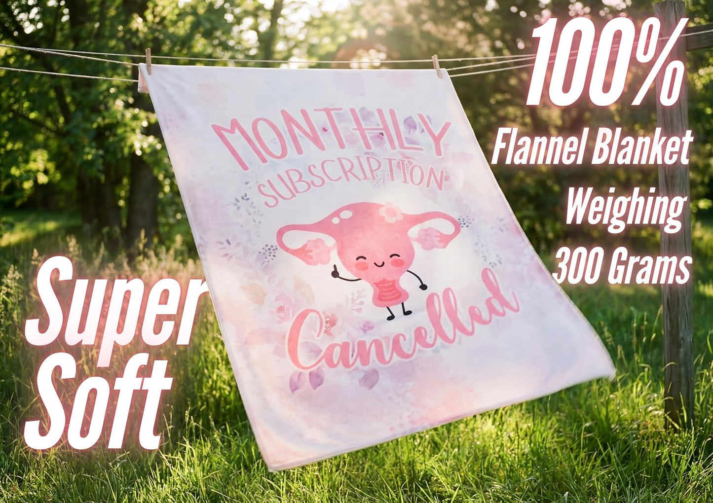 InnoBeta Hysterectomy Gifts for Women Blanket, Get Well Recovery Gifts Flannel Throw Blanket for Women, Monthly Subscription Cancelled 50"*65"