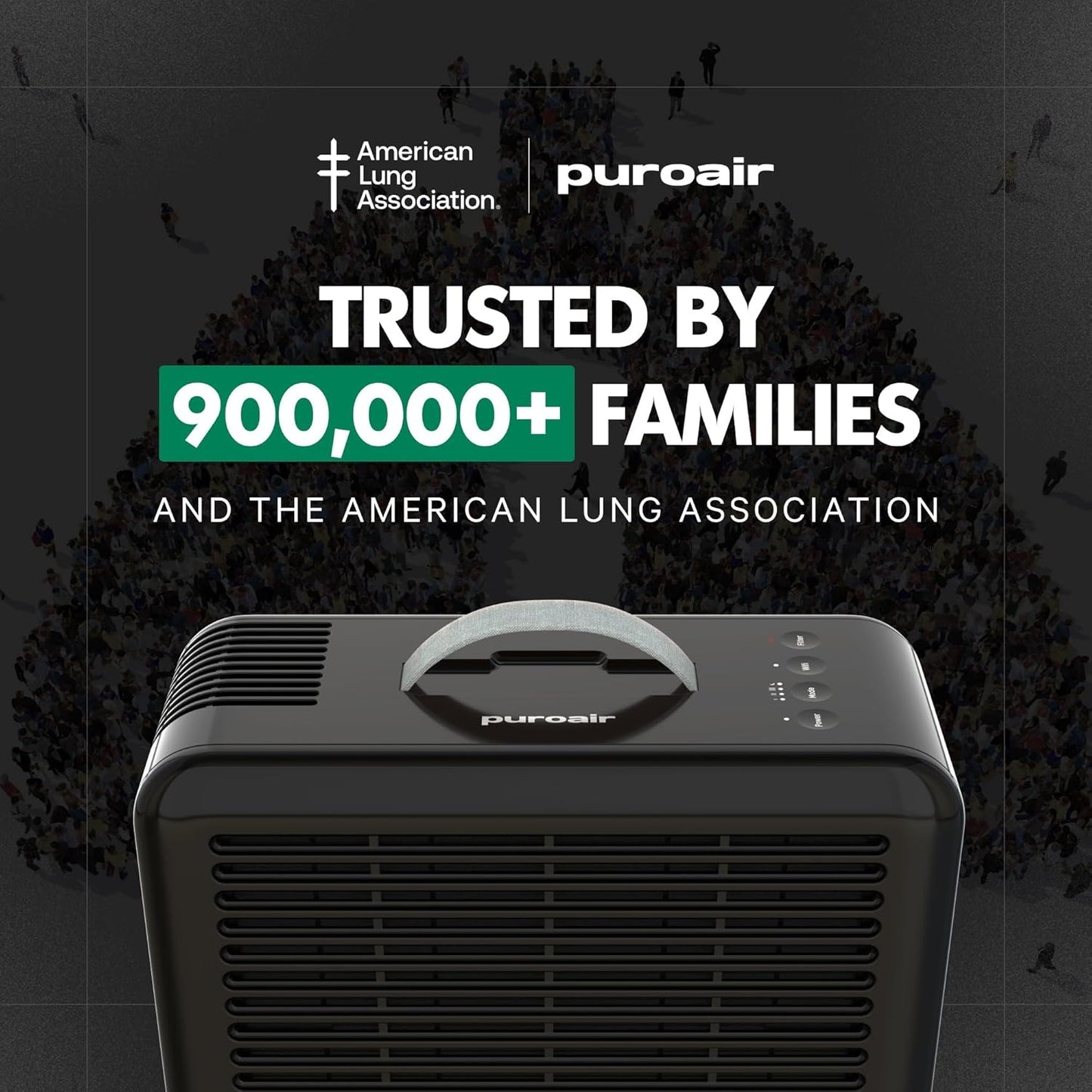 PuroAir Air Purifier 100i Smart HEPA Air Purifiers for Home Pets - Portable Small Air Purifier Filters up to 550 Ft² of Pollutants, Smoke, Pollen, Dust - Room Air Purifiers for Bedroom, Baby, Office