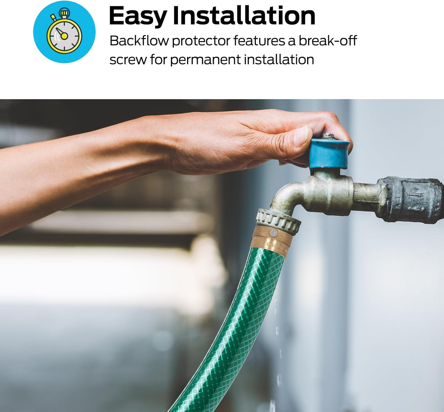 Eastman 3/4 Inch FHT x 3/4 Inch MHT Hose Bibb Anti Siphon Vacuum Breaker, Brass Plumbing Fitting, 20199
