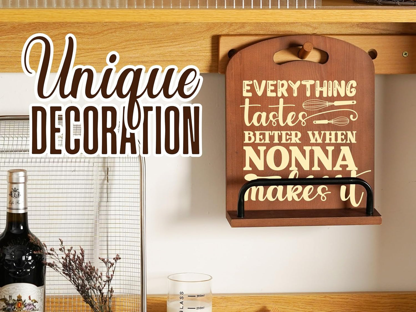 InnoBeta Nonna Gifts, Cookbook Stand for Kitchen Counter, Perfect Gifts for Nonna on Birthday, Adjustable Tablet Recipe Book Holder, Unique Italian Kitchen Decor