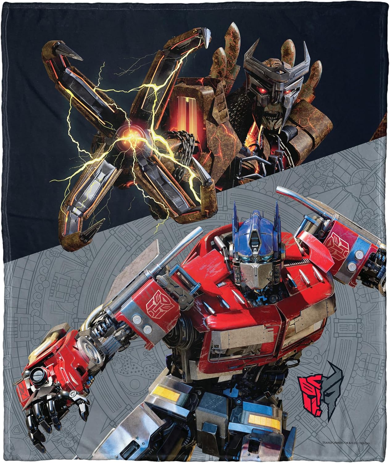 Northwest Transformers Silk Touch Throw Blanket, 50" x 60", Scourge Versus Optimus Prime
