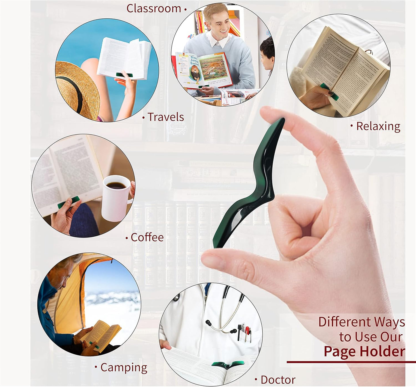 Book Page Holde， Finger Book Holder for Reading in Bed， Thumb Book Page Holders for Reading， Book Opener， Book Accessories，Book Accessories for Book Lovers