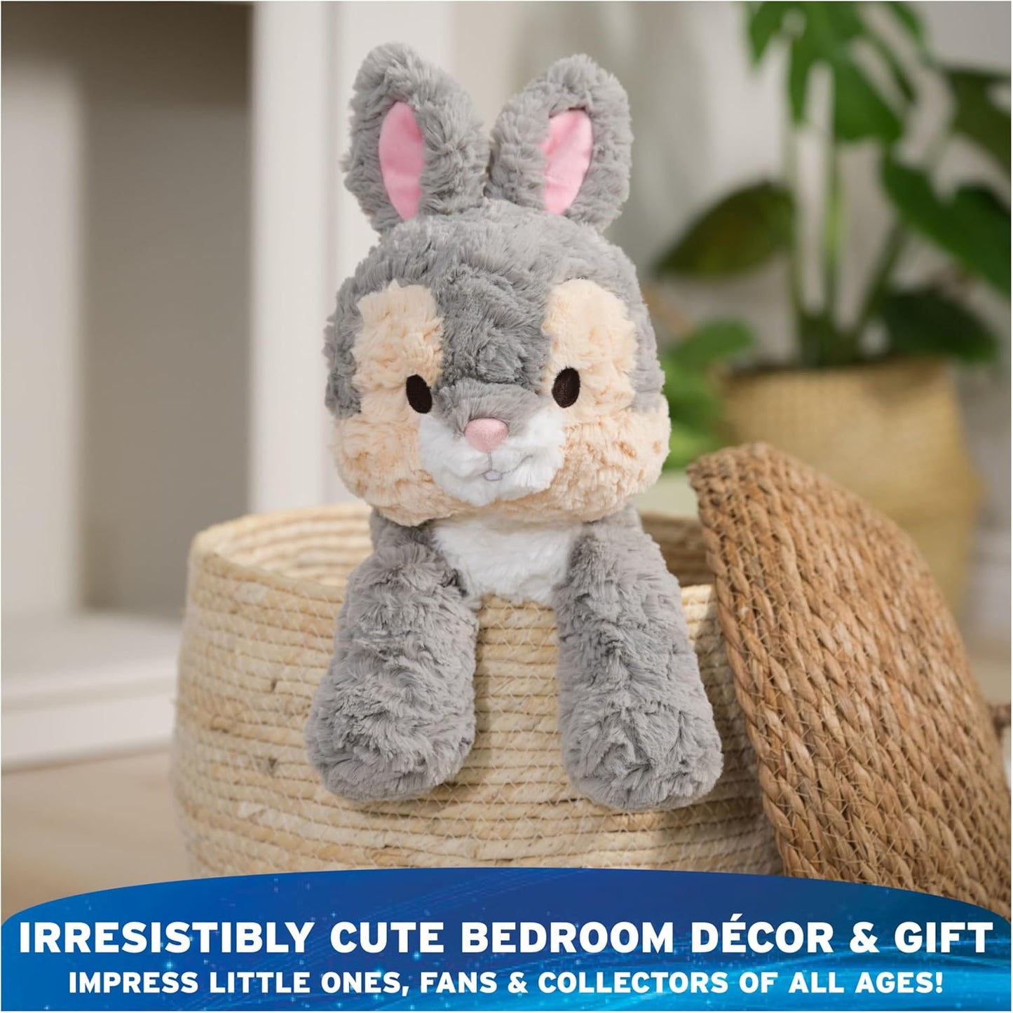 GUND Disney Official Thumper Plush, Disney Cozys Collection, Bambi Toys, Bunny Rabbit Stuffed Animal for Ages 1 and Up, Gray, 10”