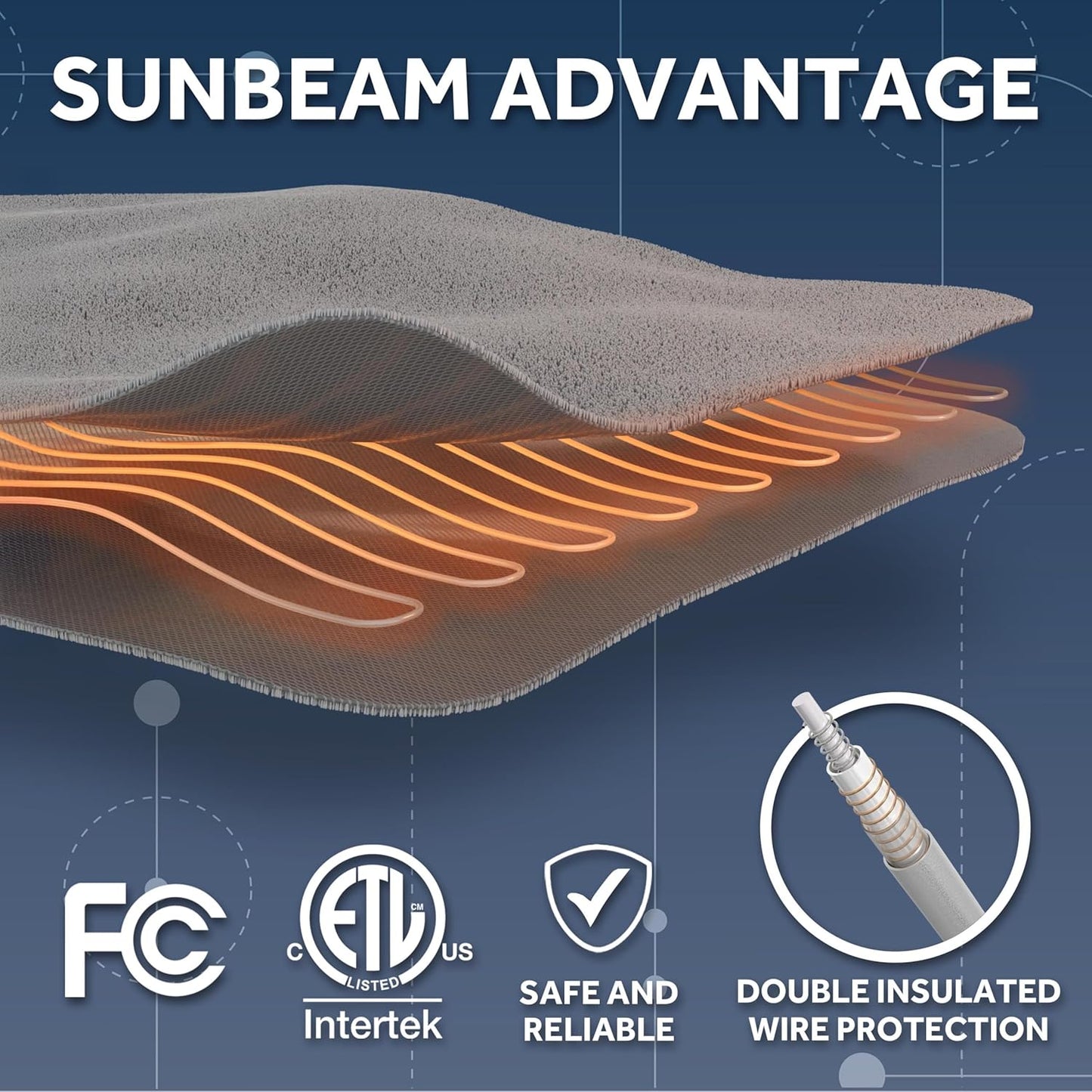 Sunbeam LoftTec Wi-Fi Connected Heated Blanket, Electric Blanket, 10 Heat Settings, King Size, Slate Gray