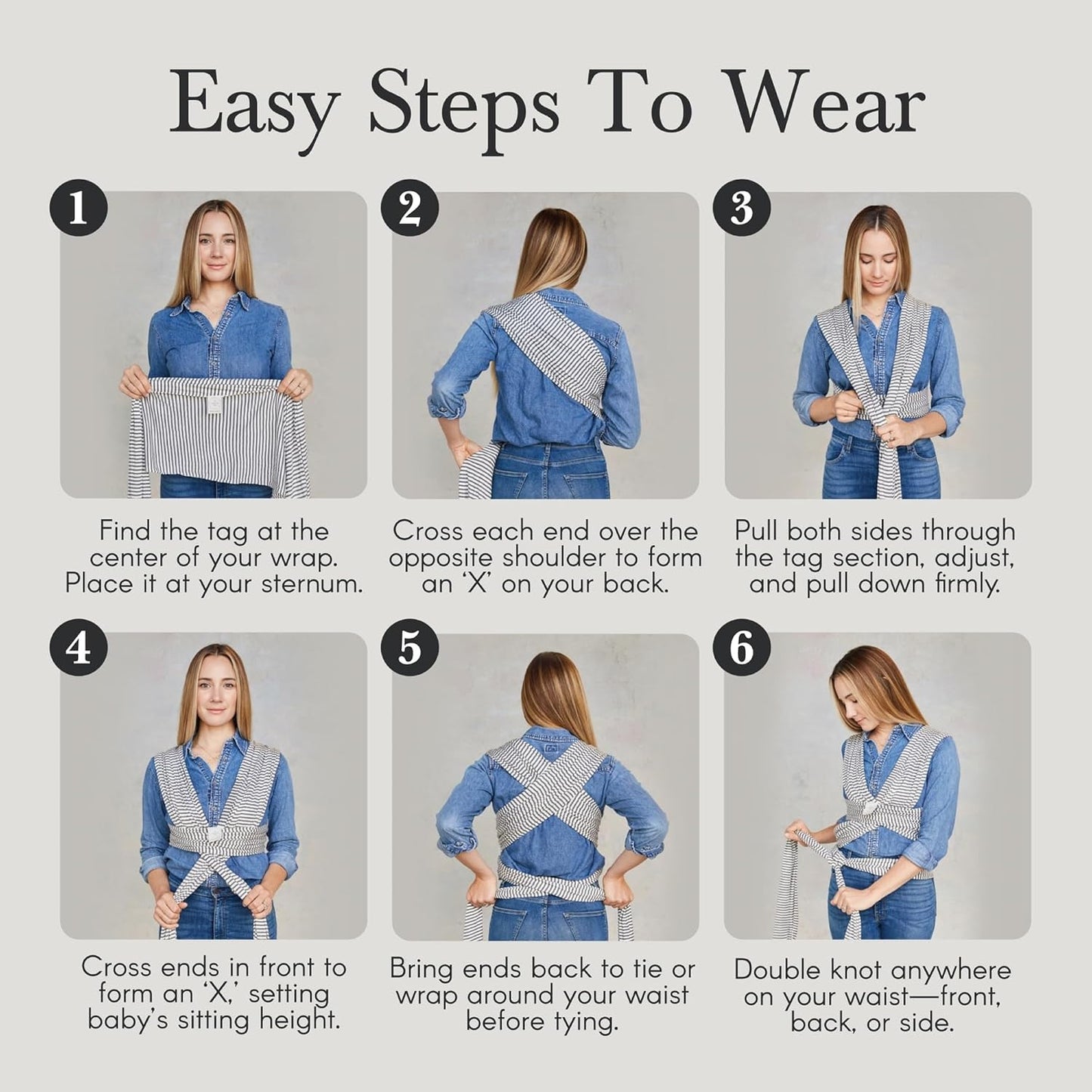 Solly Baby Wrap, Buttery-Soft Baby Carrier Newborn to Toddler 8-25 Lbs., Lightweight & Hands-Free Wrap, Breathable Summer Carrier, Baby Wearing & Postpartum Essential, New Mom Gift, Driftwood Stripe