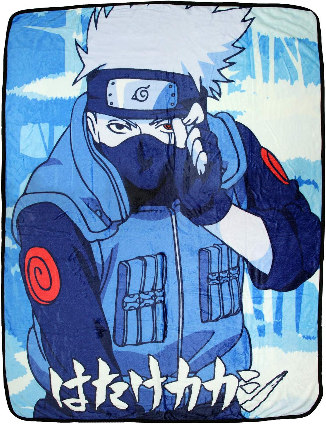 Seven Times Six Naruto Shippuden Kakashi Hatake Japanese Script Super Plush Fleece Throw Blanket