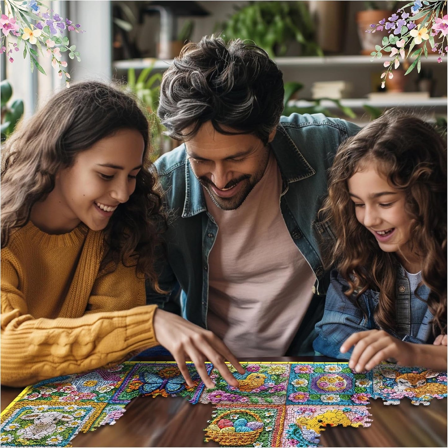White Mountain 1000 Piece Jigsaw Puzzle Spring Holiday Collage Puzzles with Large Pieces Gift for Adults and Family 24x30 - Easter Crochet
