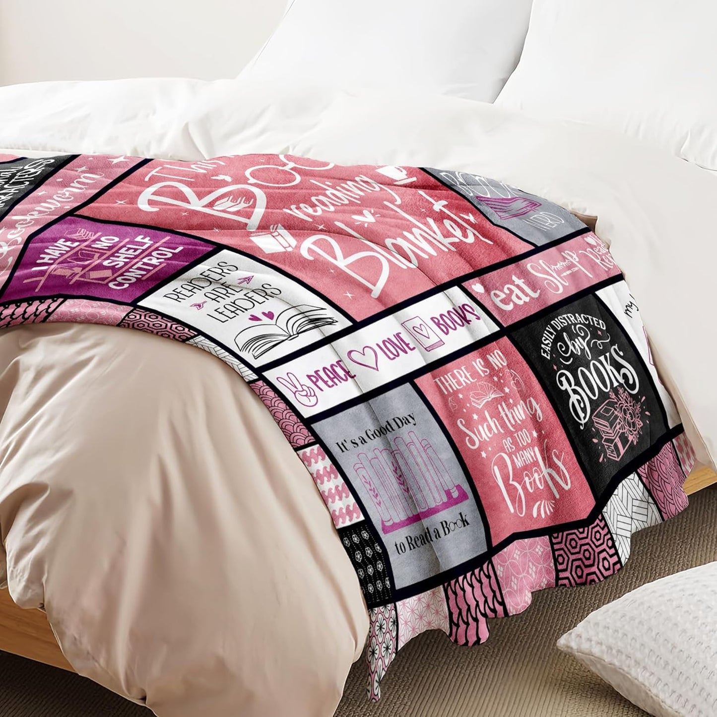 Book Lovers Blanket 60" x 50", Gift/Presents for Books Lover Women, Bookish/Book Club/Bookworm/Reading/Literary Gifts for Avid Readers