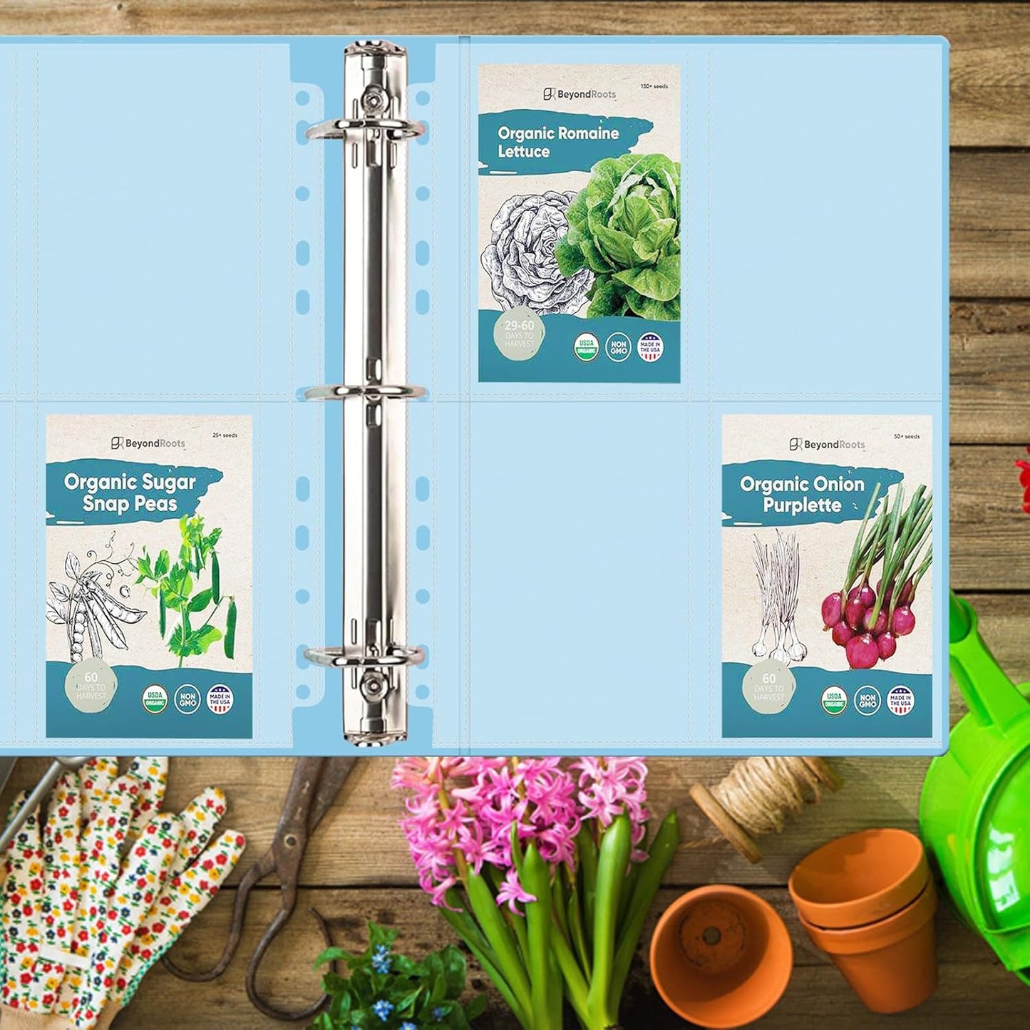 30 Pack 120 Pockets Seed Packet Binder Sleeves, Garden Seed Storage Organizer Pages for 3 Ring Binder, Slot Size 3.5"x 5", Seed Saver Protector Sleeves for Seed Holder Container